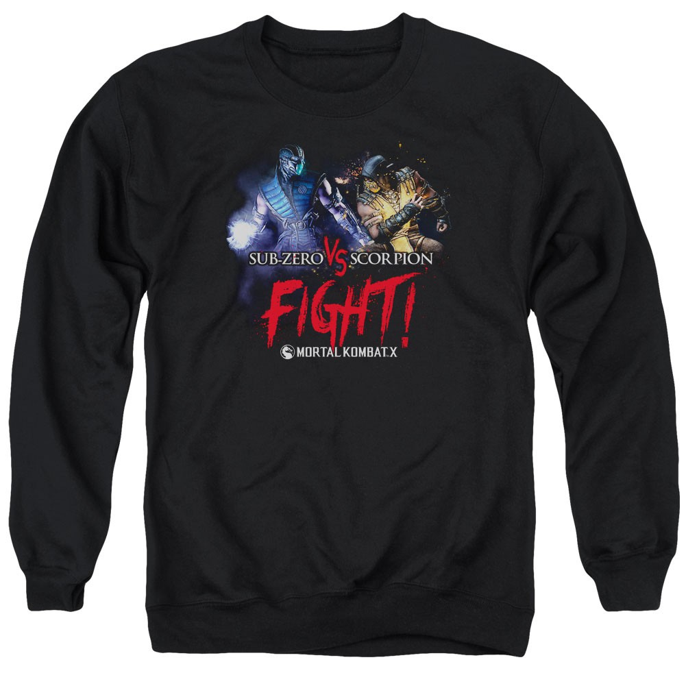 Mortal Kombat X Fight Black Crew Neck Sweatshirt