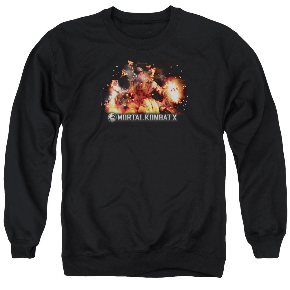 Mortal Kombat X Scorpio Flames Black Crew Neck Sweatshirt