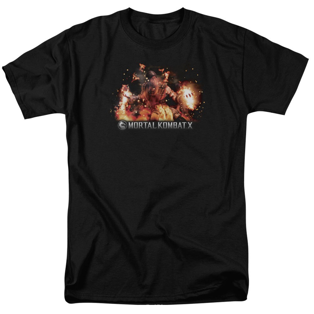 Mortal Kombat X Scorpio Flames Black T-Shirt
