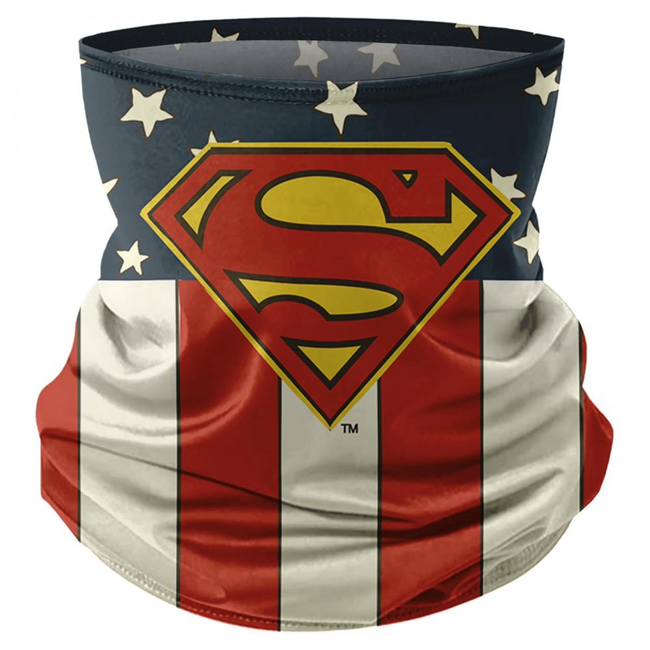 Superman Classic Symbol and Flag Print Face Mask Gaiter