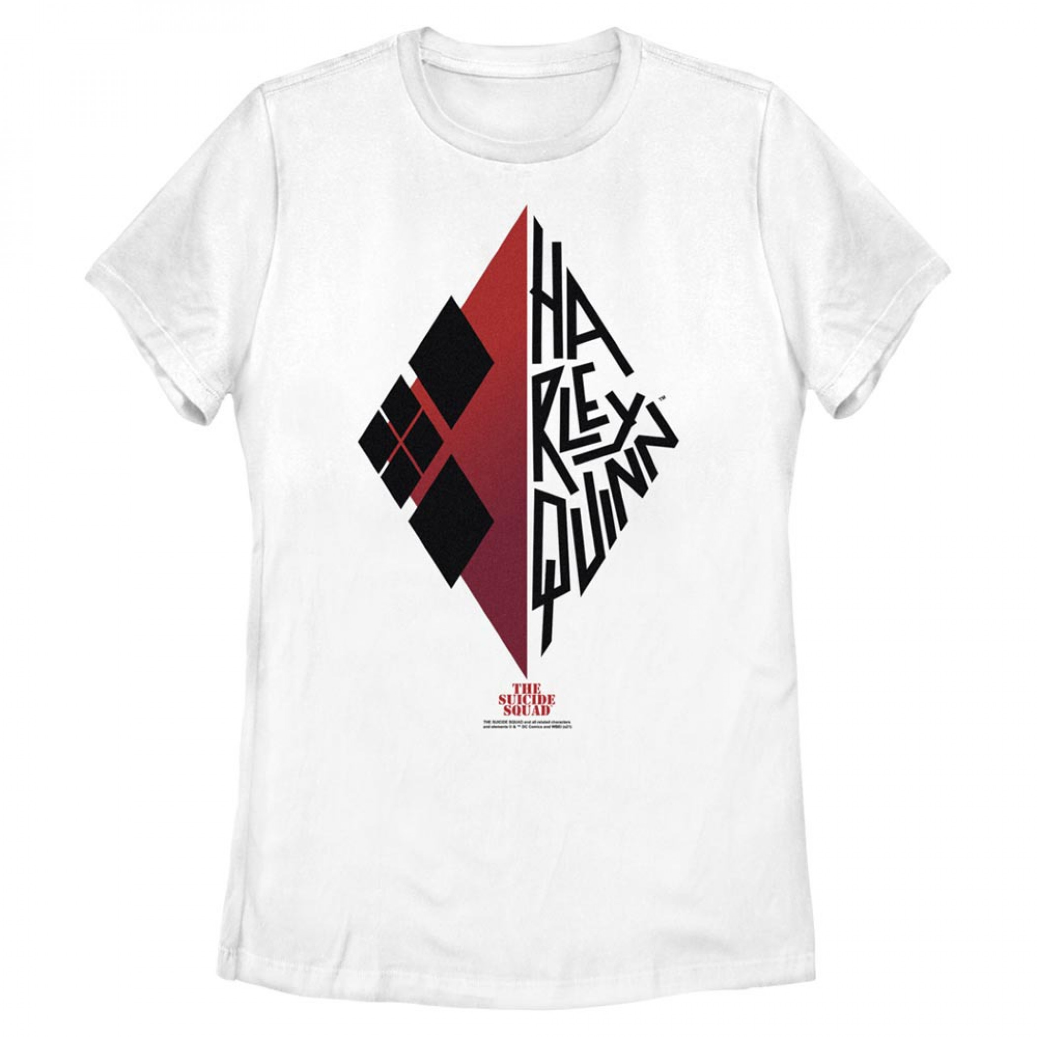 The Suicide Squad Harley Quinn Diamond and Text Juniors T-Shirt