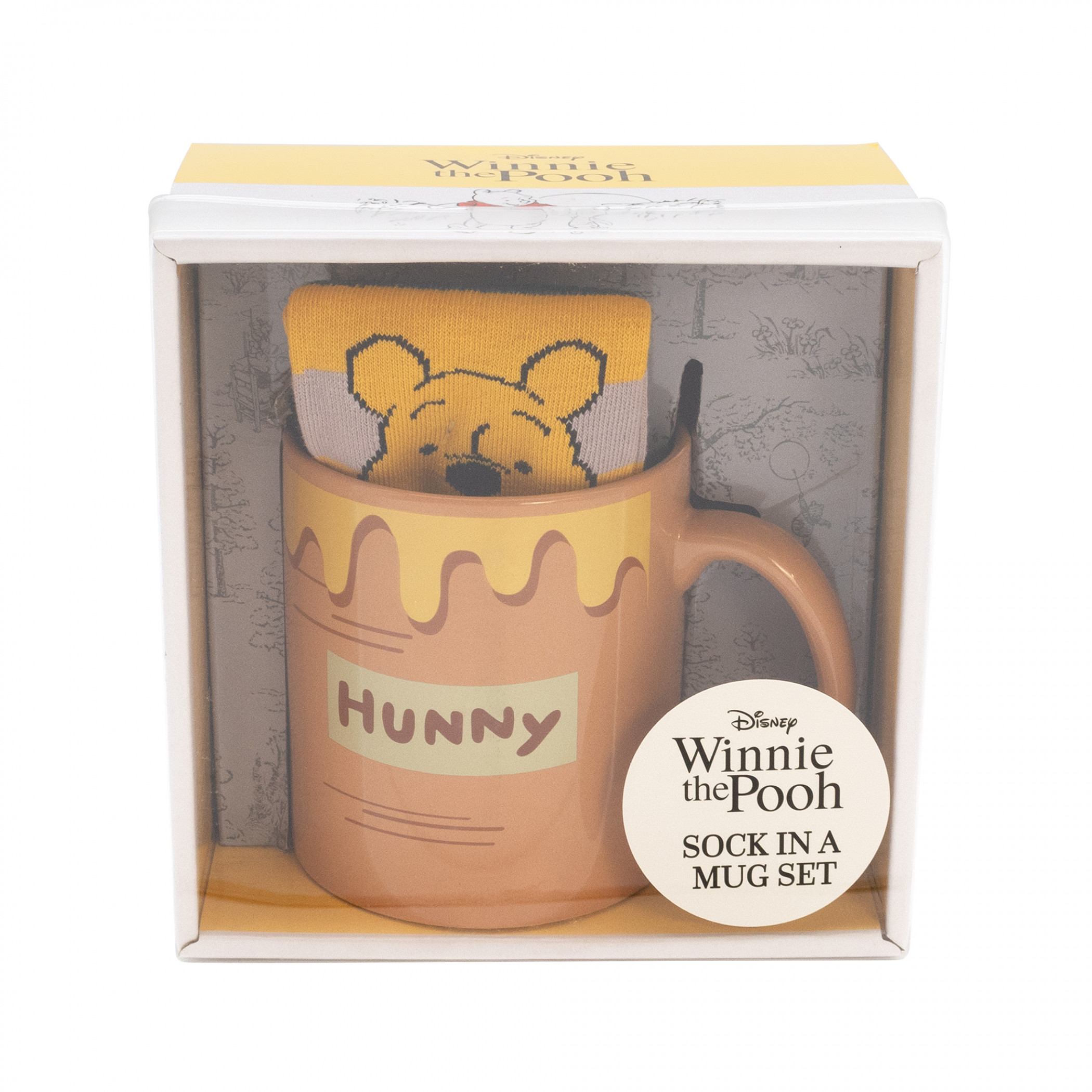 Winnie The Pooh 3-Piece Sock in a Mug Gift Set with Sticker