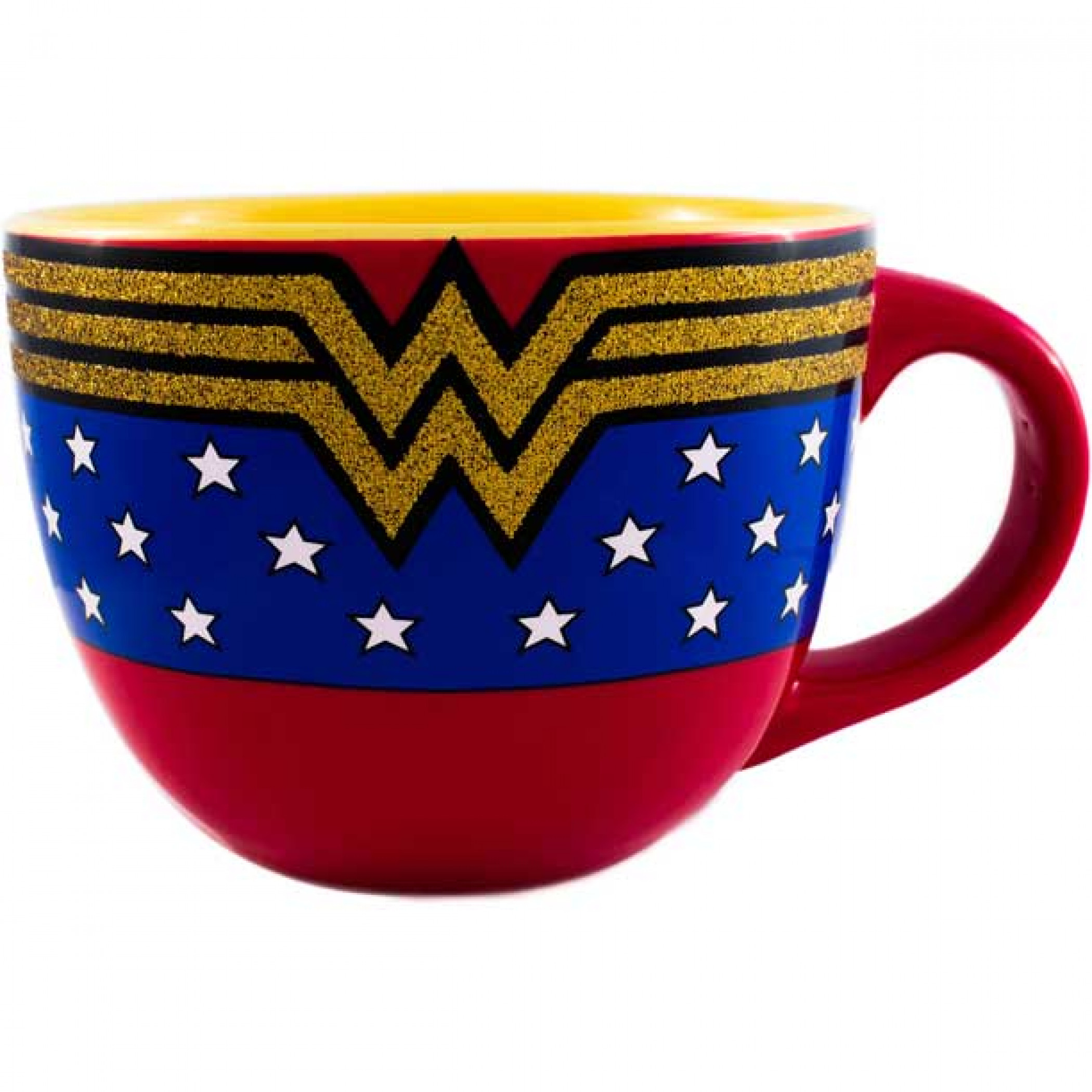 Wonder Woman Glitter Logo 24 oz Soup Mug
