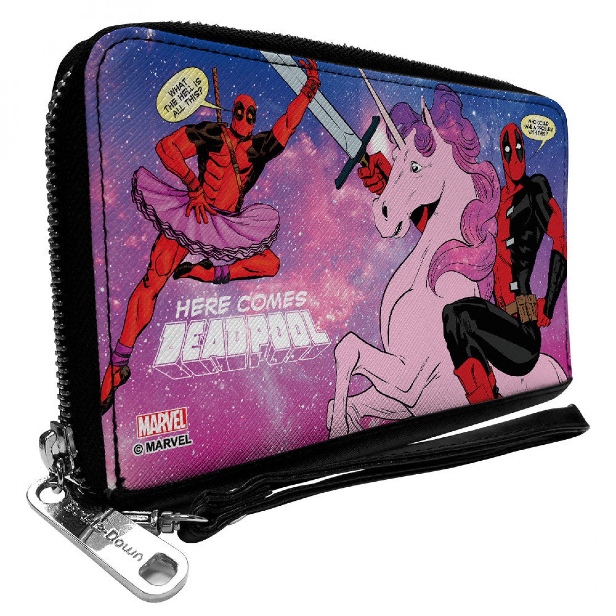 Deadpool Unicorn Calvary PU Leather Zip Around Wallet