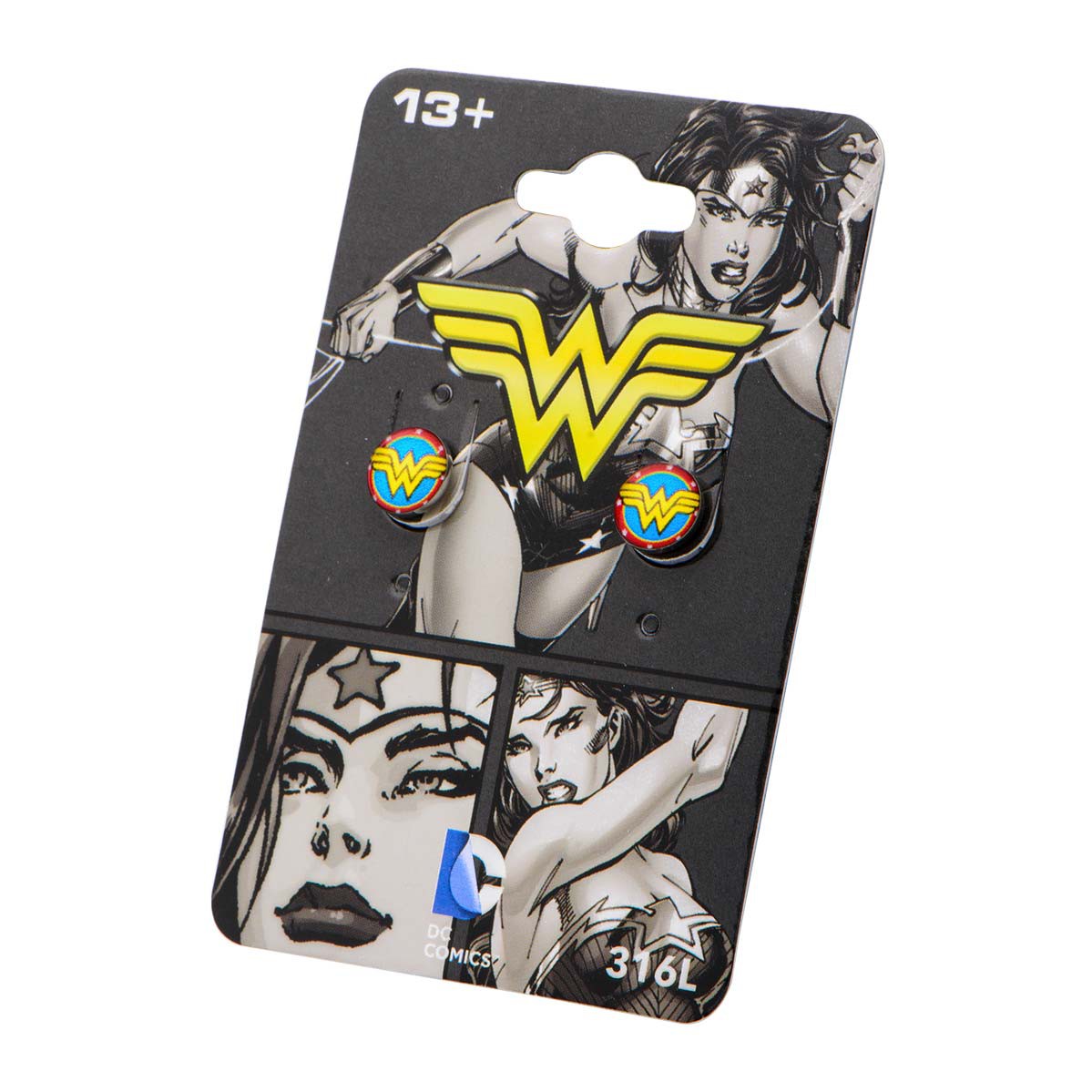 Wonder Woman Round Logo Earrings