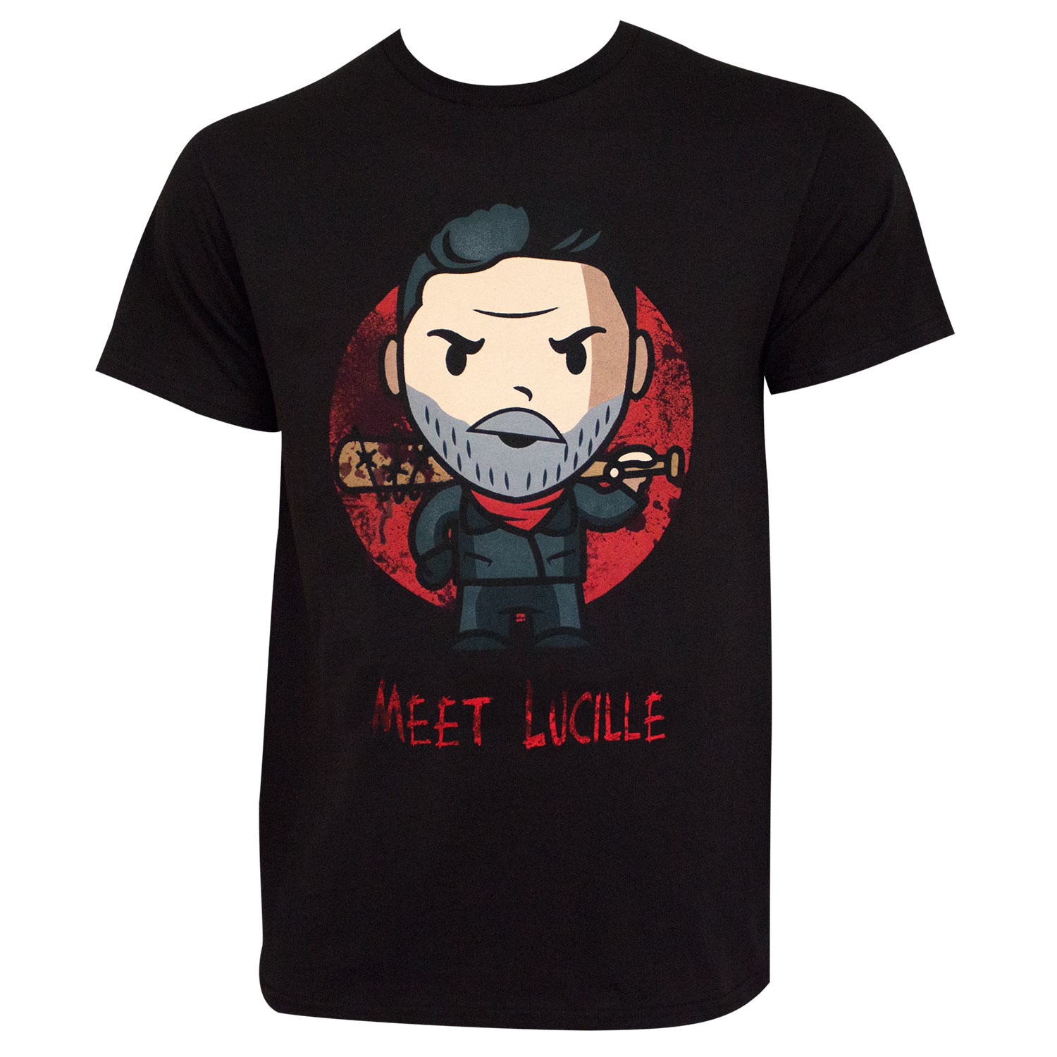 The Walking Dead Meet Lucille Cartoon Black Tee Shirt