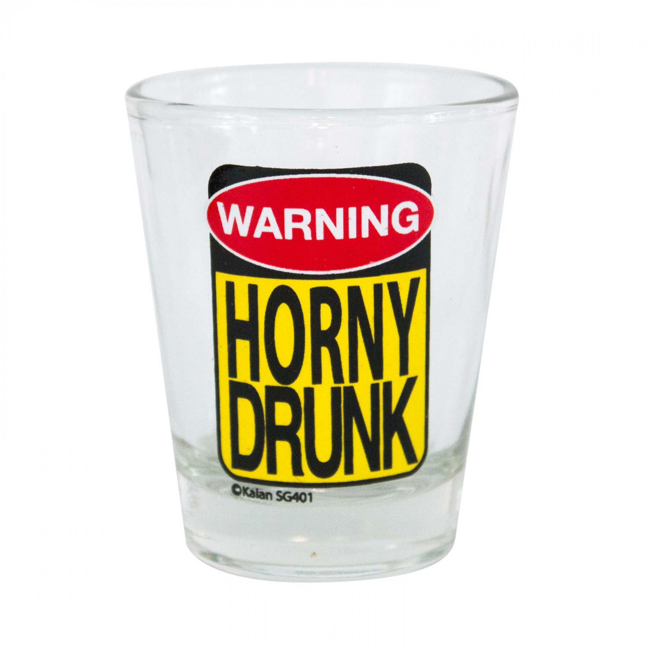 Warning Horny Drunk Shot Glass