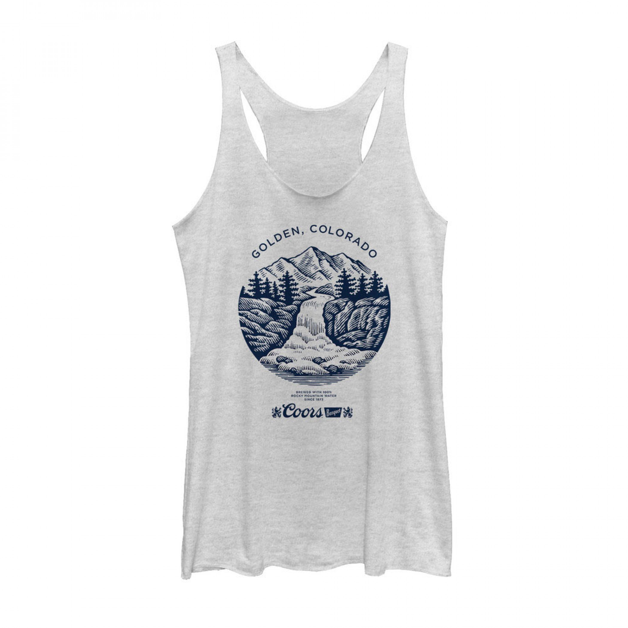 Coors Banquet Beer Waterfall Logo Women’s Grey Tank Top