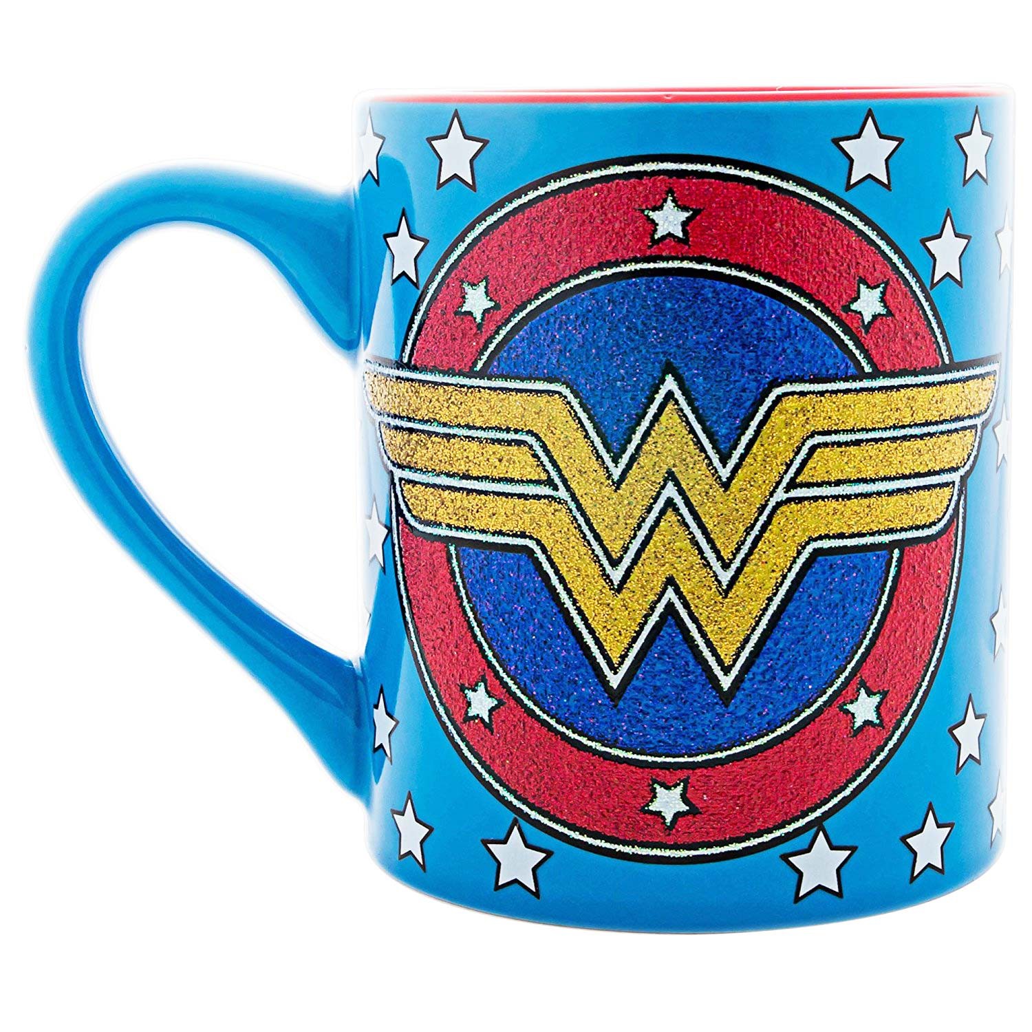 Wonder Woman Blue Glitter Coffee Mug