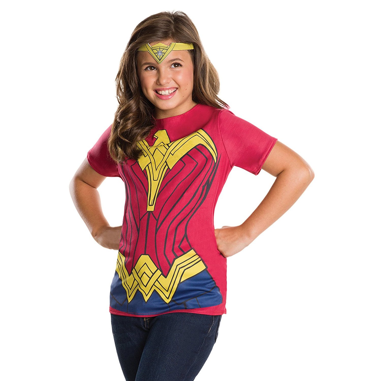 Wonder Woman Youth Costume Tee Shirt With Crown