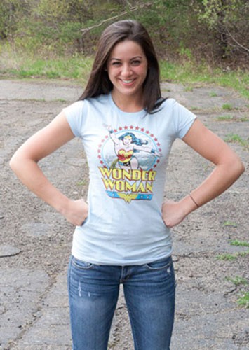 Wonder Woman Star of Paradise Blue Ladies Graphic T-Shirt