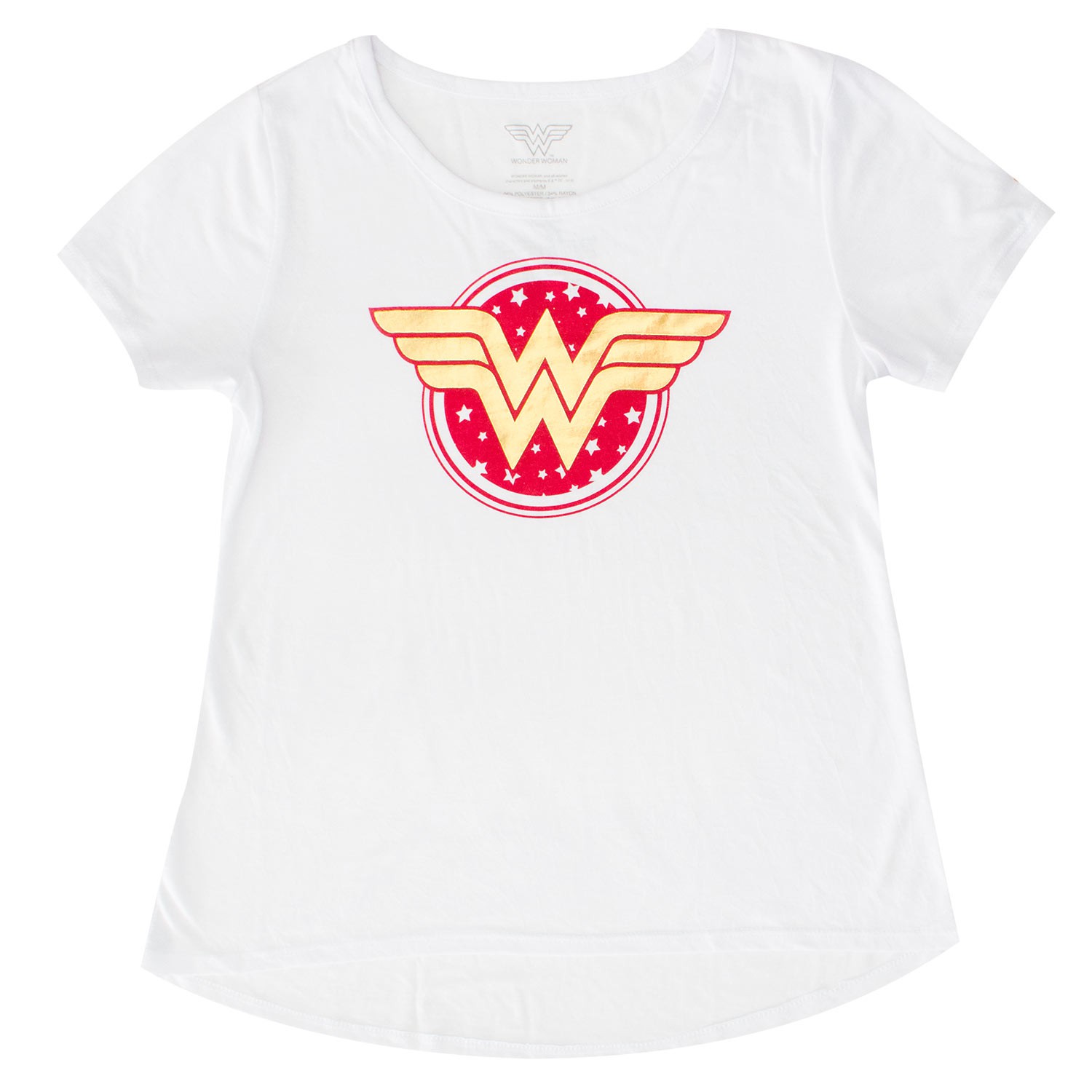 Wonder Woman Star Logo Youth Girls White Tee Shirt