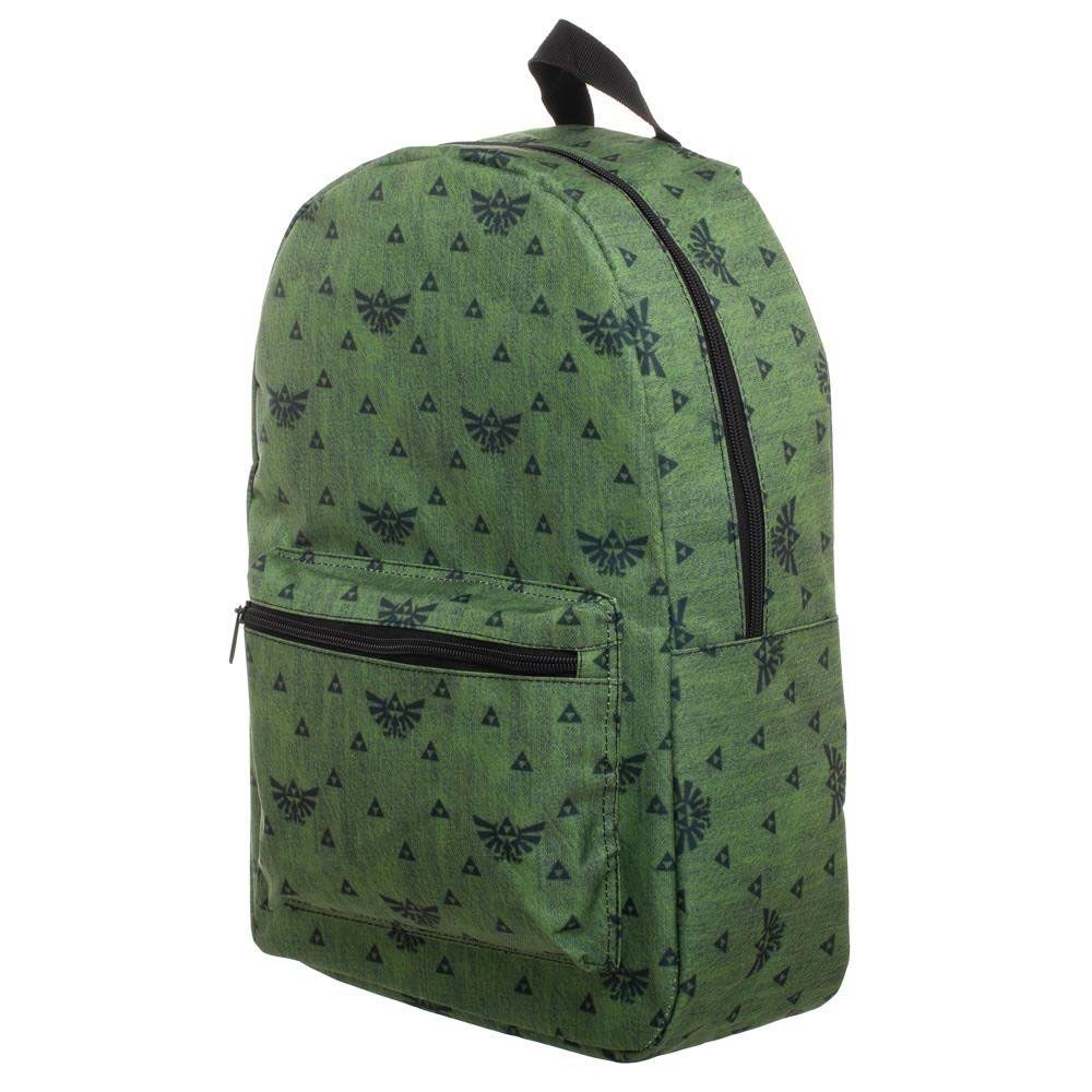 The Legend Of Zelda Triforce Pattern Green Backpack