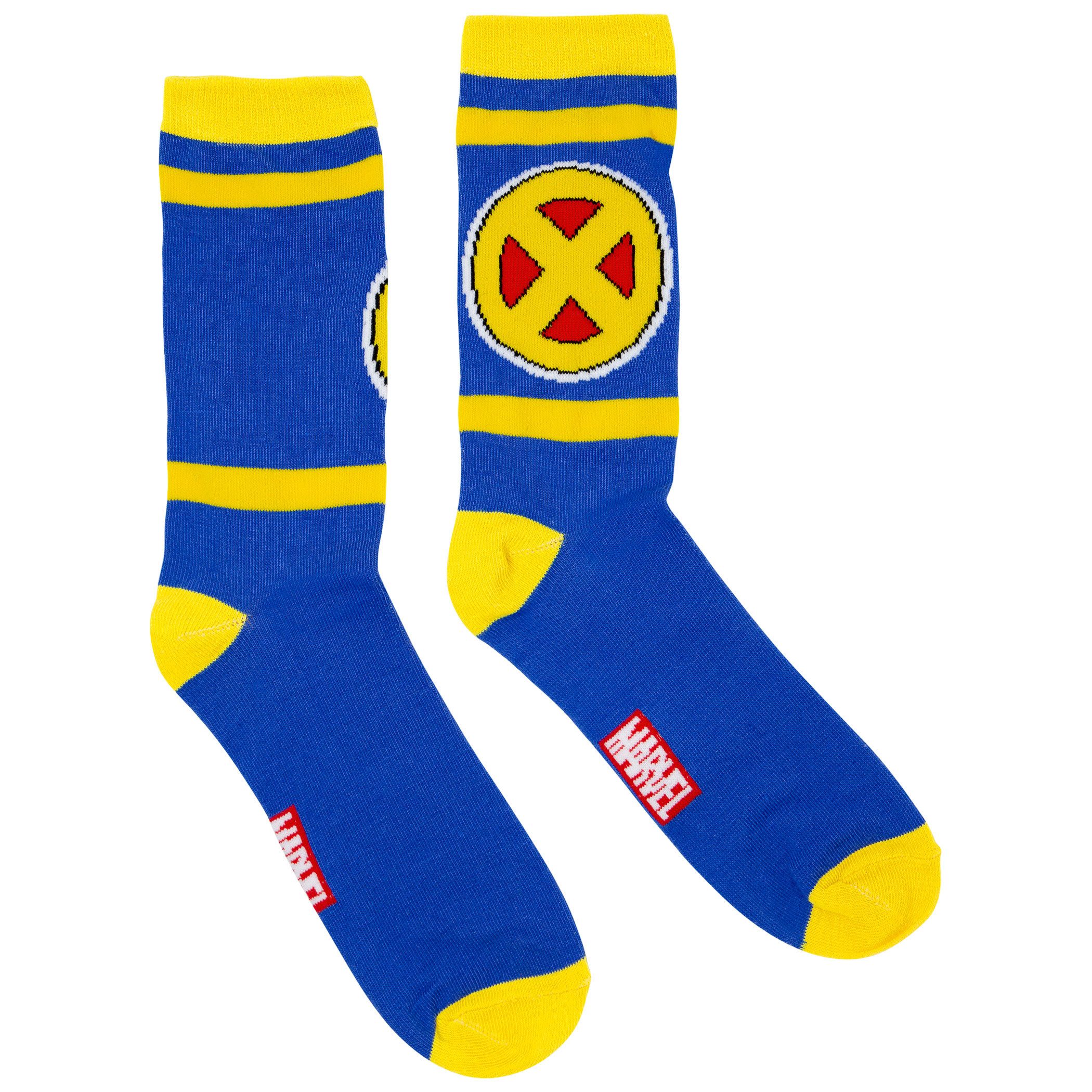 X-Men Yellow and Blue Symbol Crew Socks