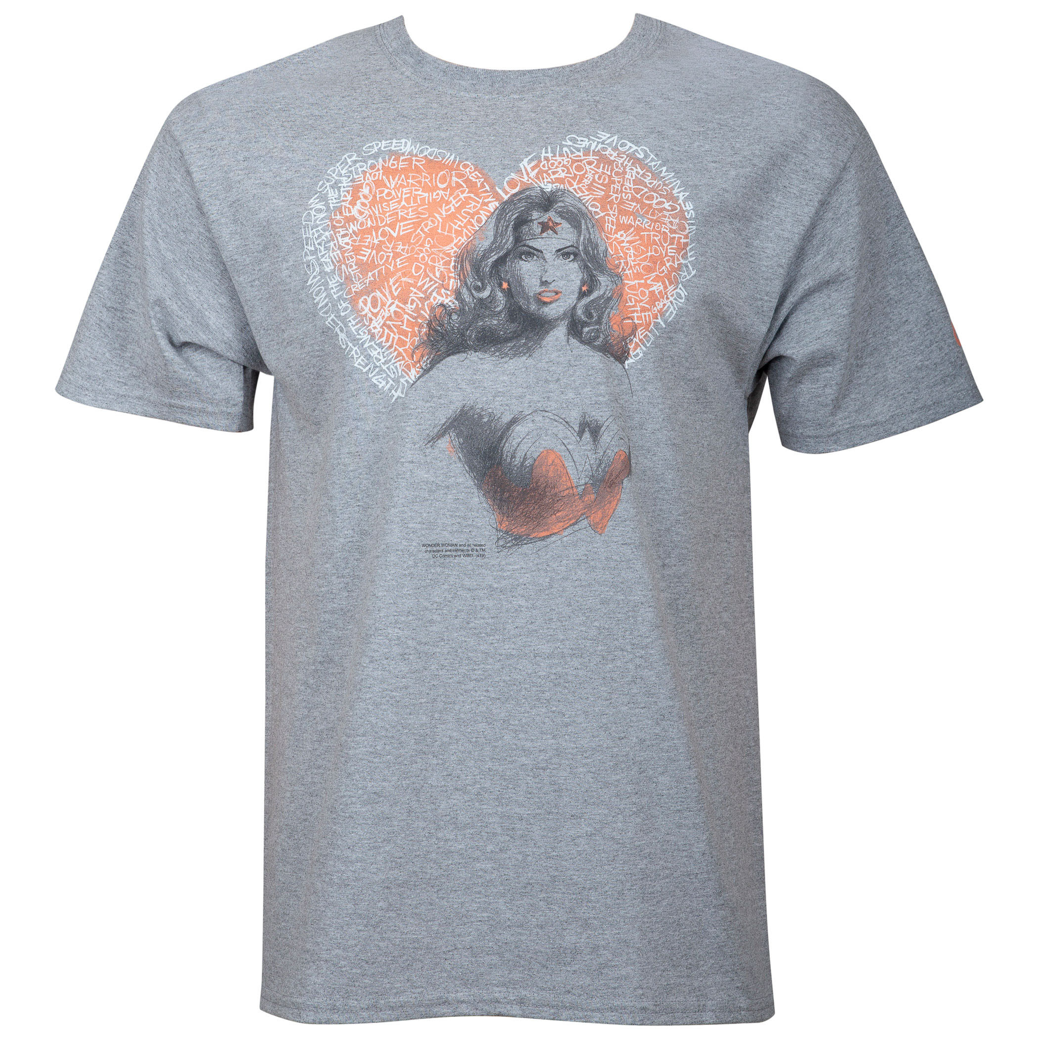 Wonder Woman Heart of Steel Men's Grey T-Shirt