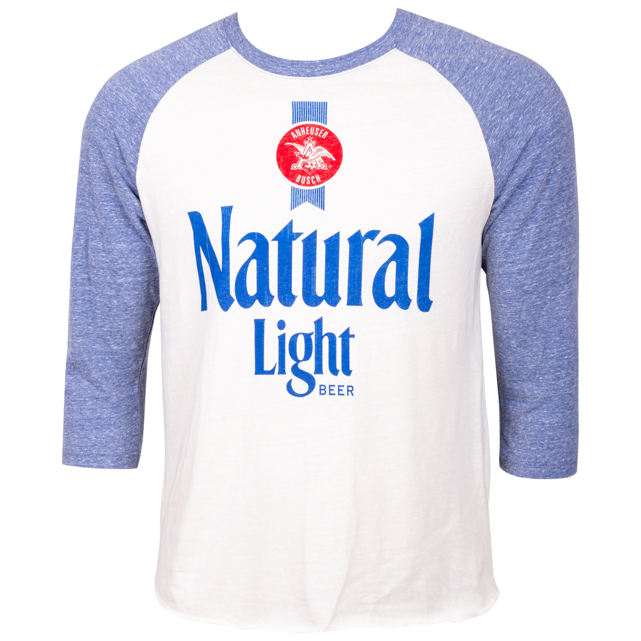 Natural Light Beer Blue And White Raglan Shirt