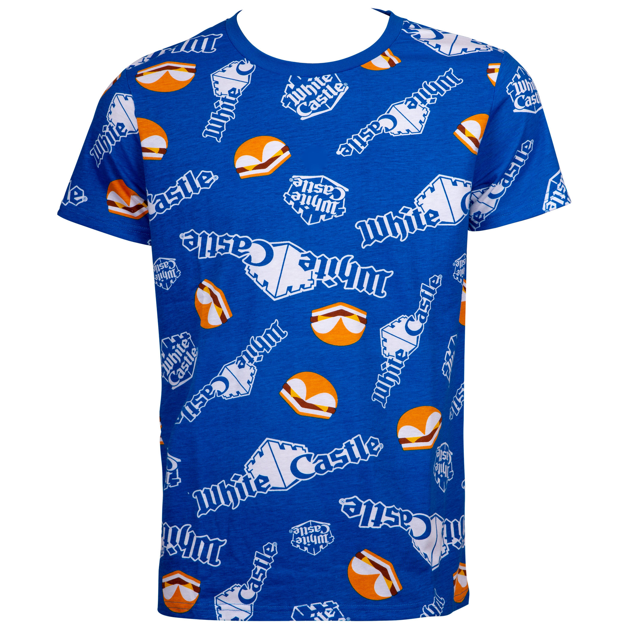 White Castle All Over Print Men's Blue T-Shirt