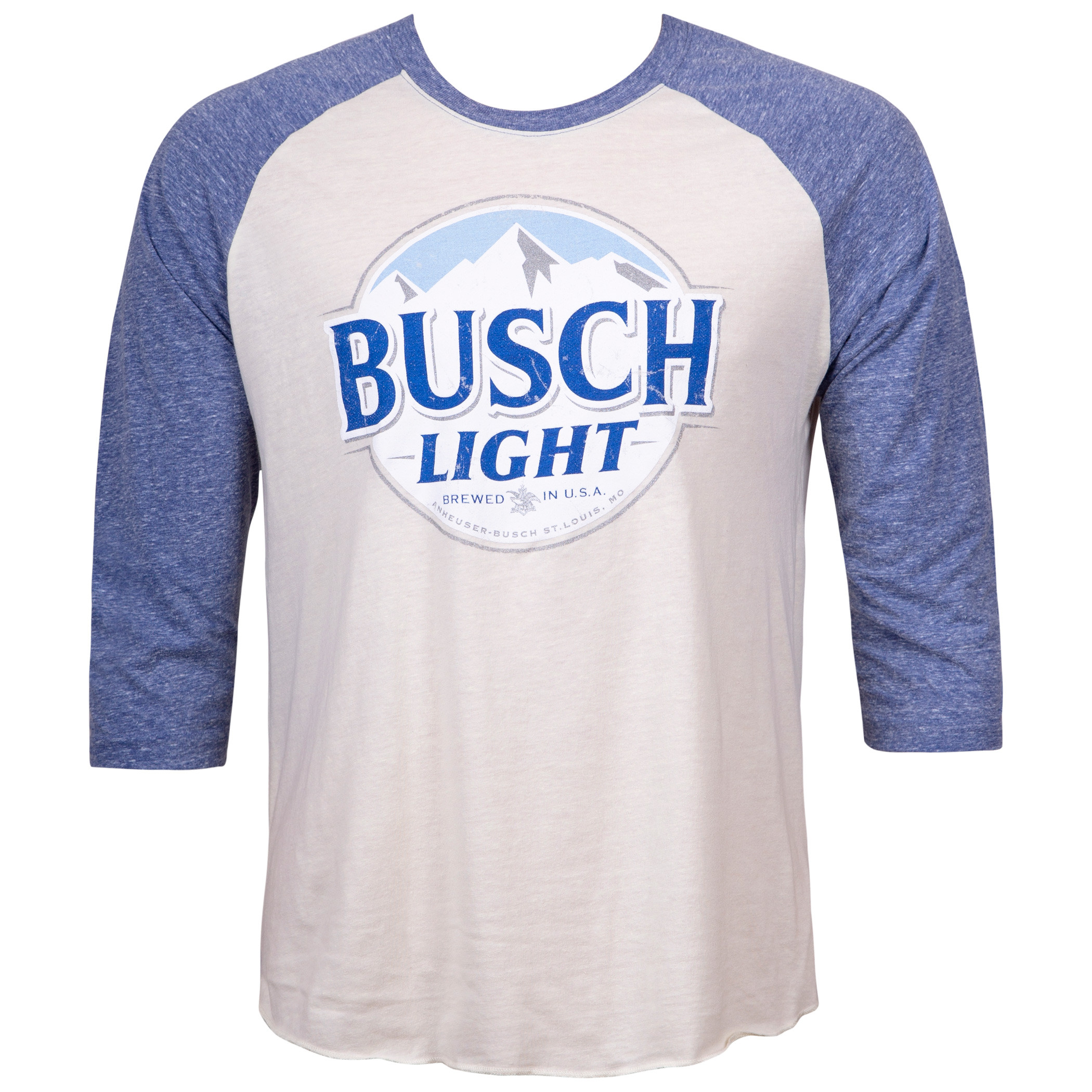 Busch Light Beer Blue And White Raglan Shirt