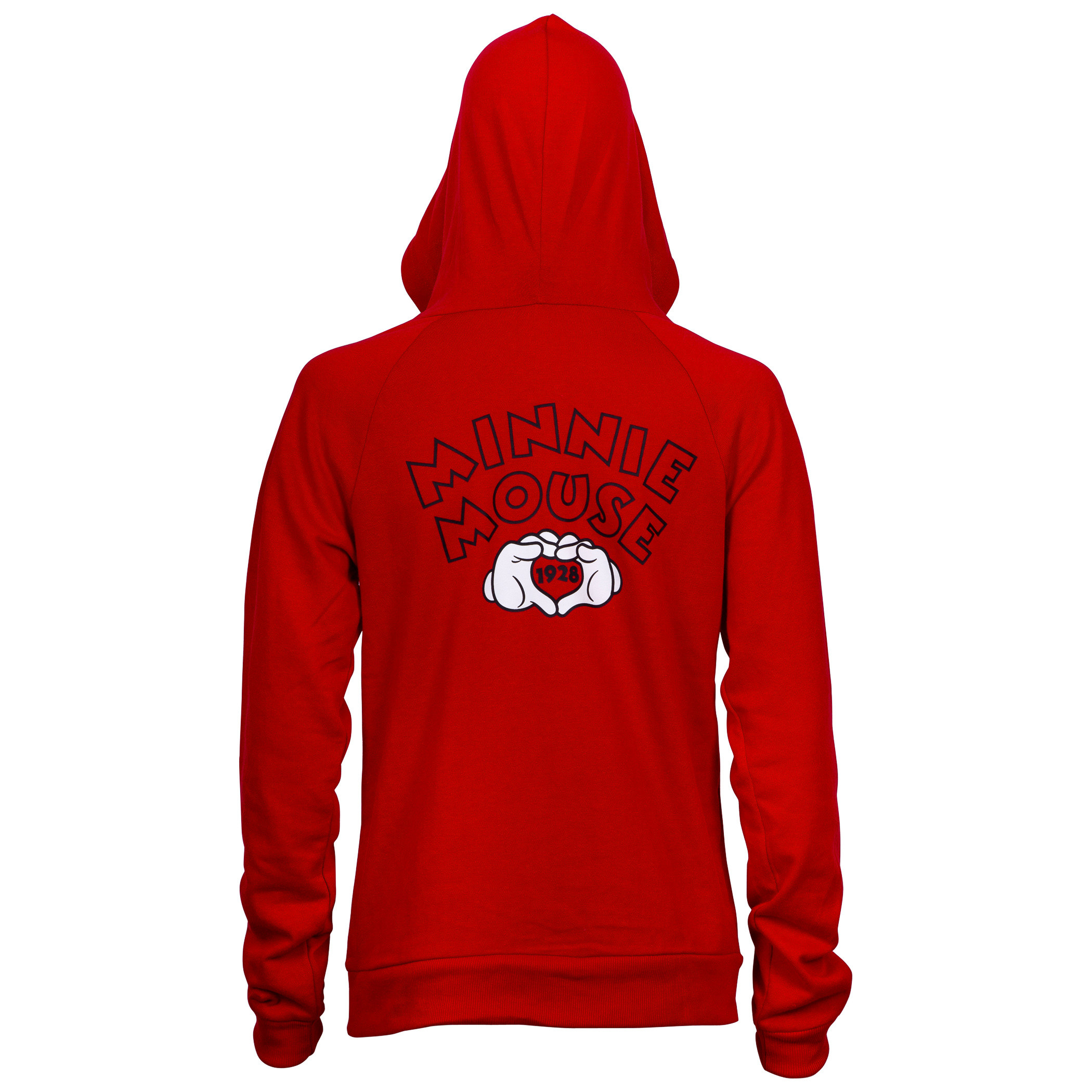 Minnie Mouse Heart Red Juniors Fitted Hoodie