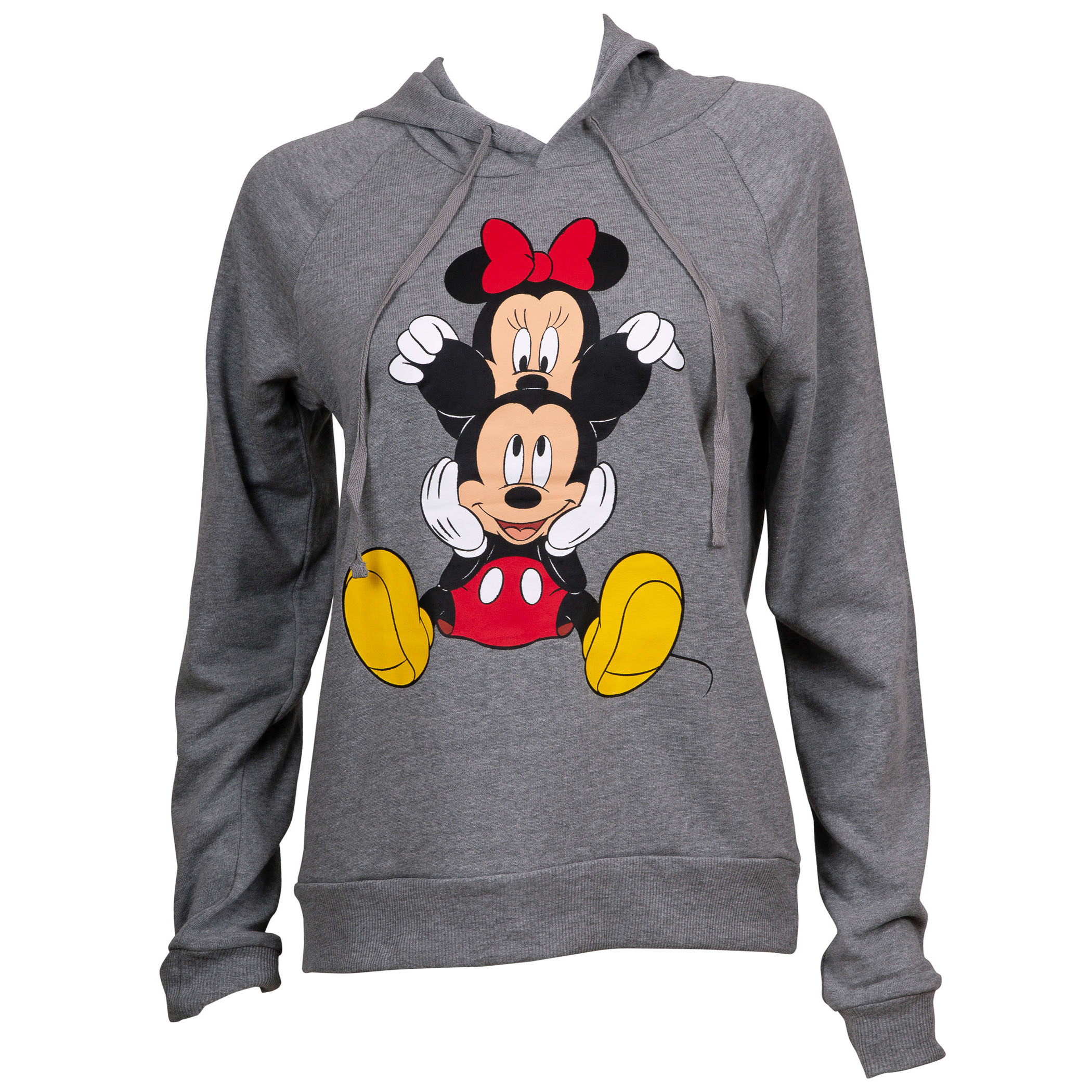 Mickey and Minnie Grey Juniors Fitted Hoodie