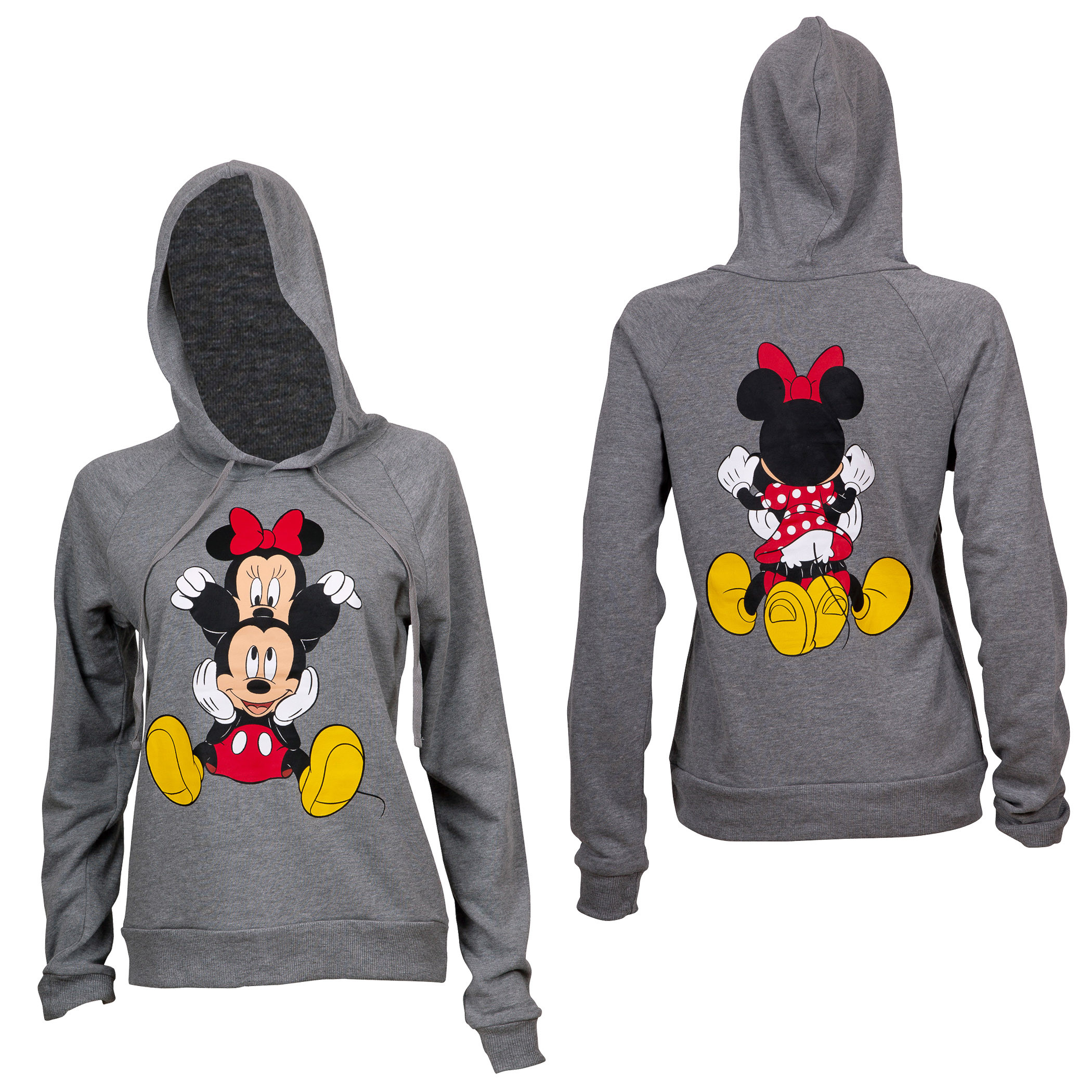 Mickey and Minnie Grey Juniors Fitted Hoodie