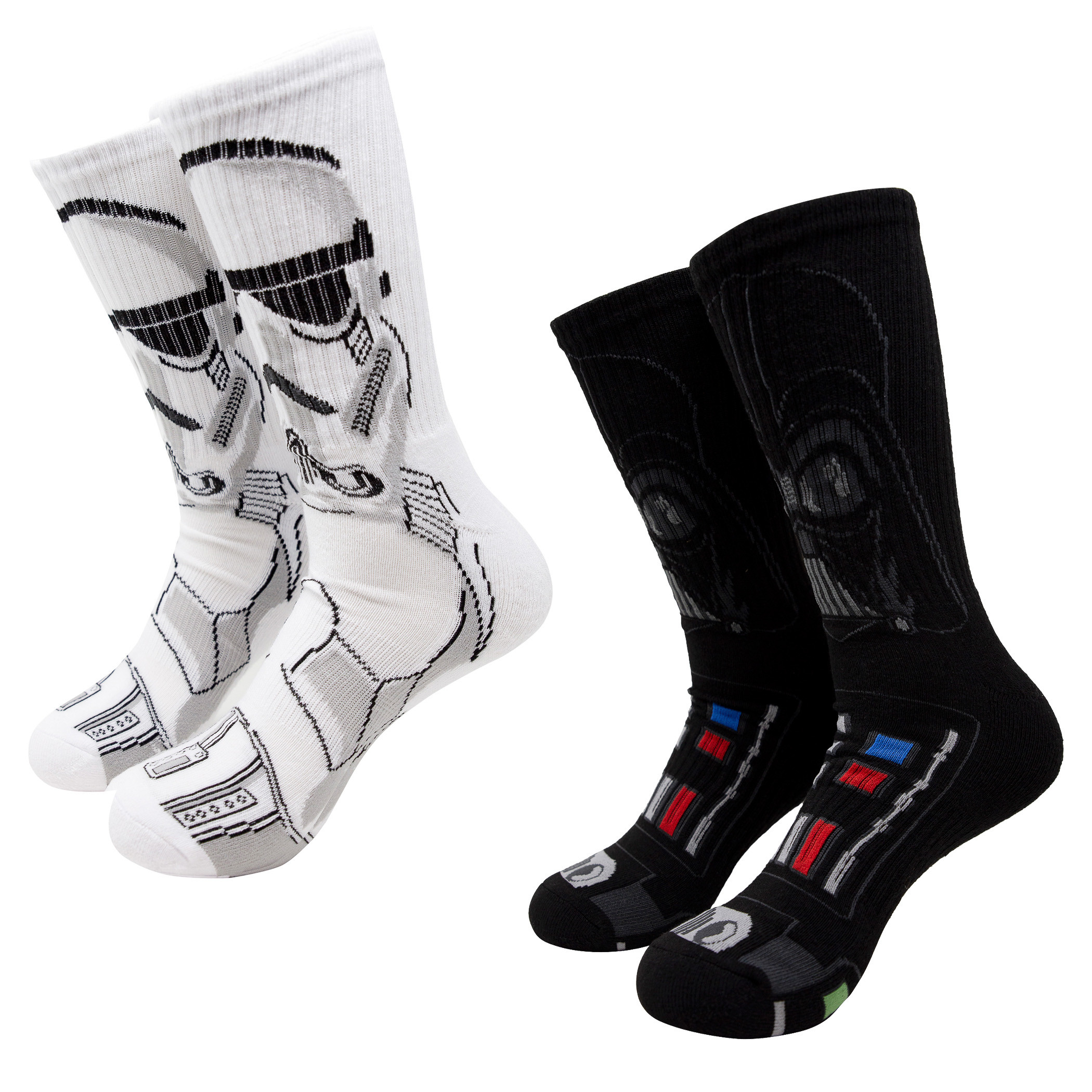 FEATURING KYLO REN AND STORMTROOPER Star Wars 2 Pack CREW SOCKS FOR BOYS 