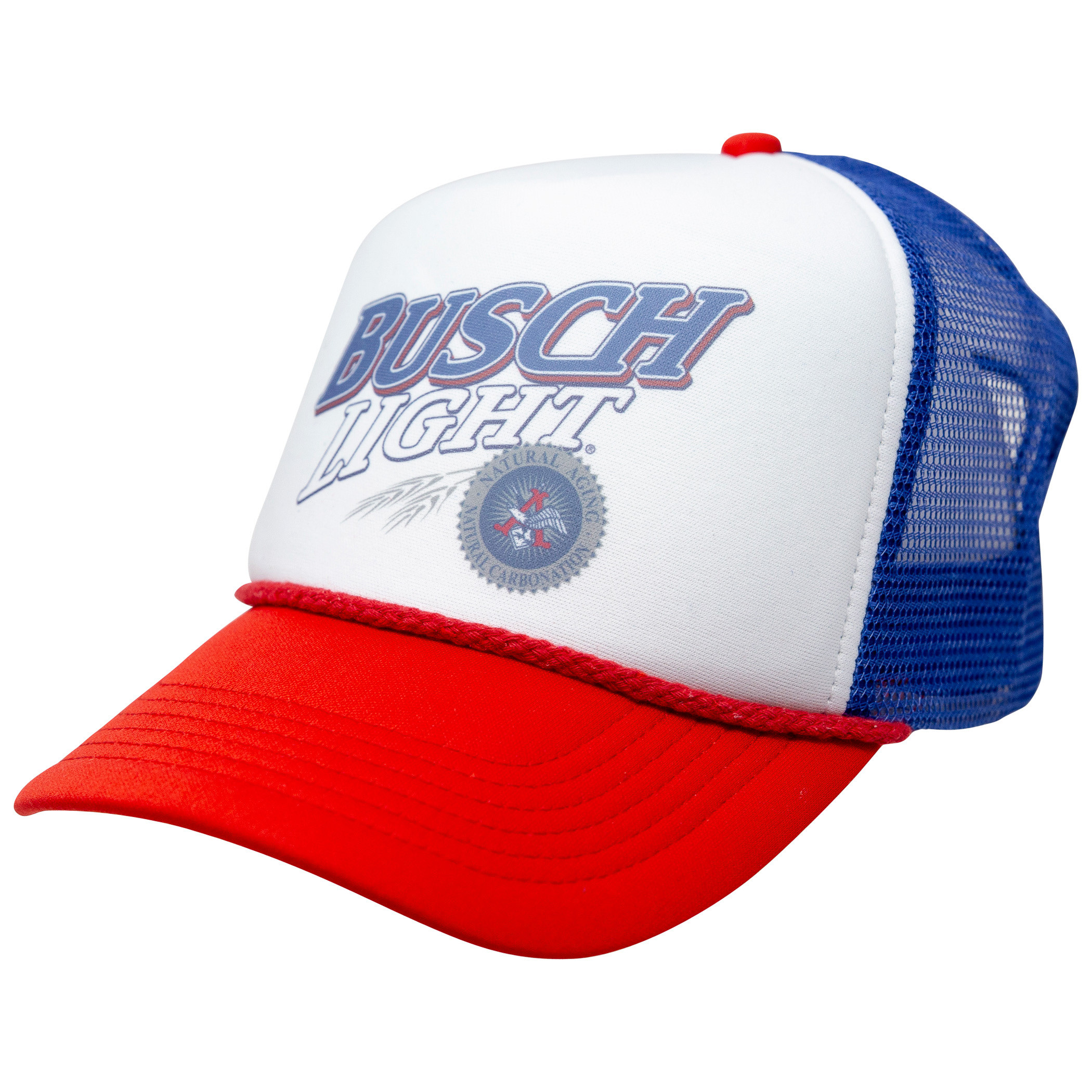 Busch Light Beer Logo Red, White, and Blue Adjustable Snapback Mesh Trucker Hat