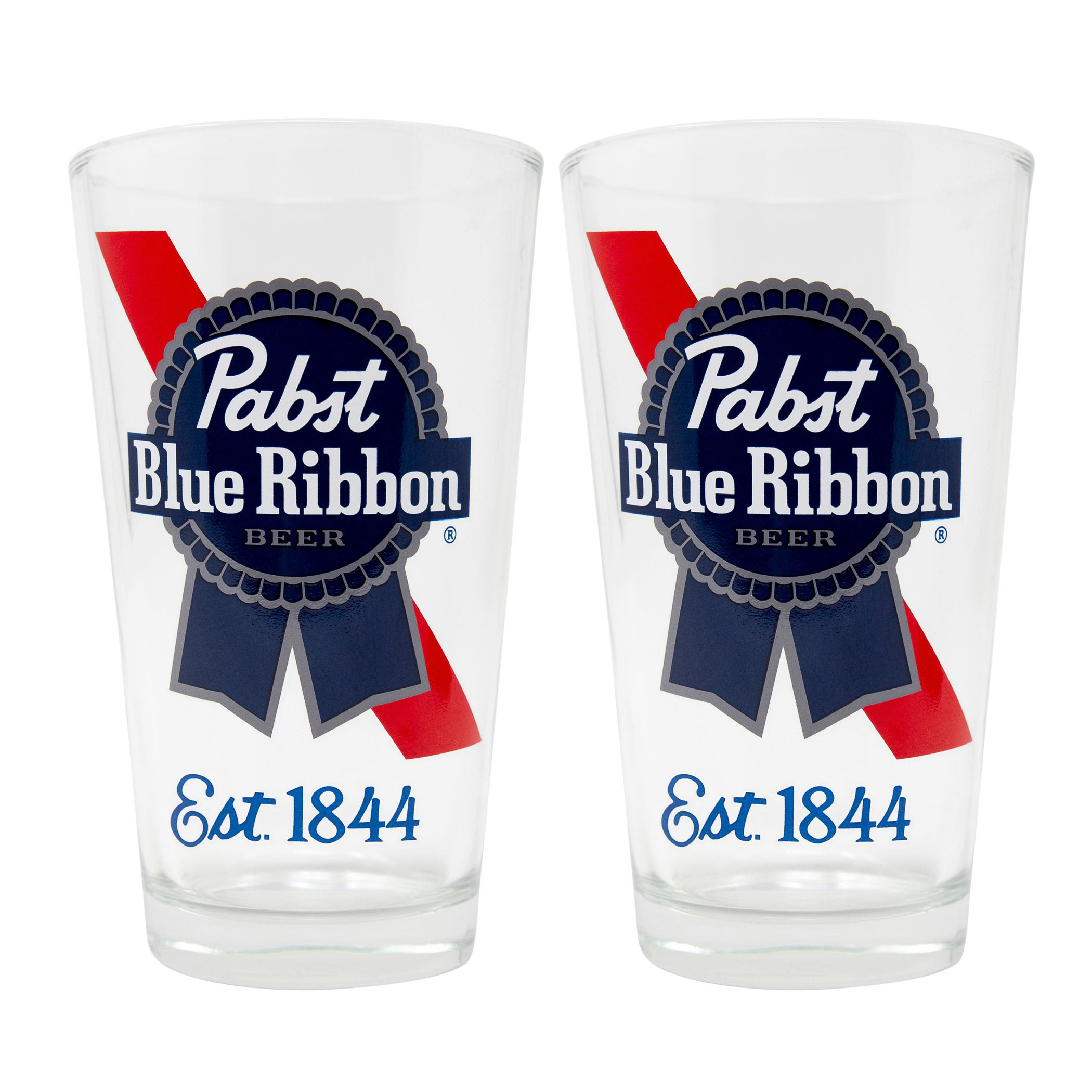 Details about   Vintage Pabst Blue Ribbon Beer 6 Ounce Glass Set Of 2 