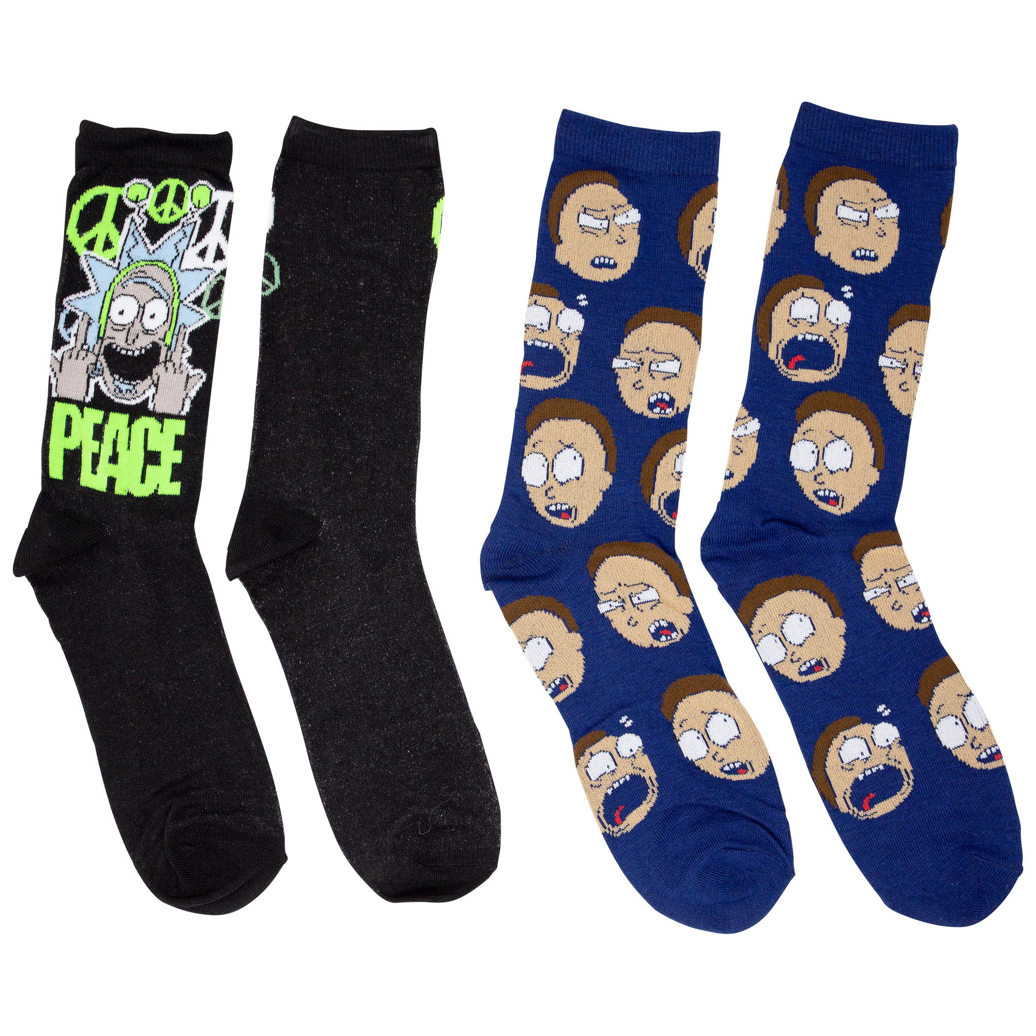 Rick and Morty Peace 2-Pack Crew Socks