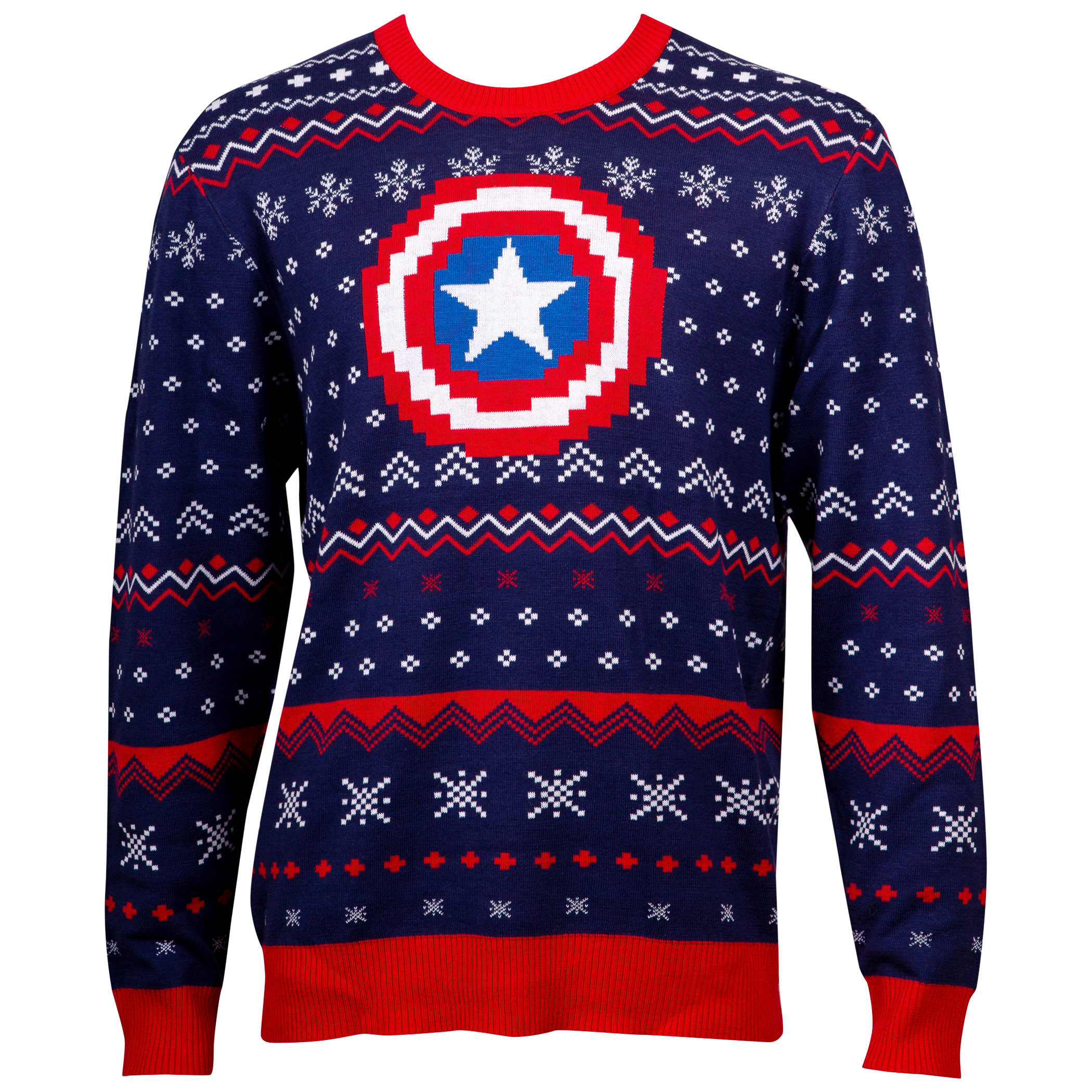 Captain America Patterned Ugly Holiday Sweater