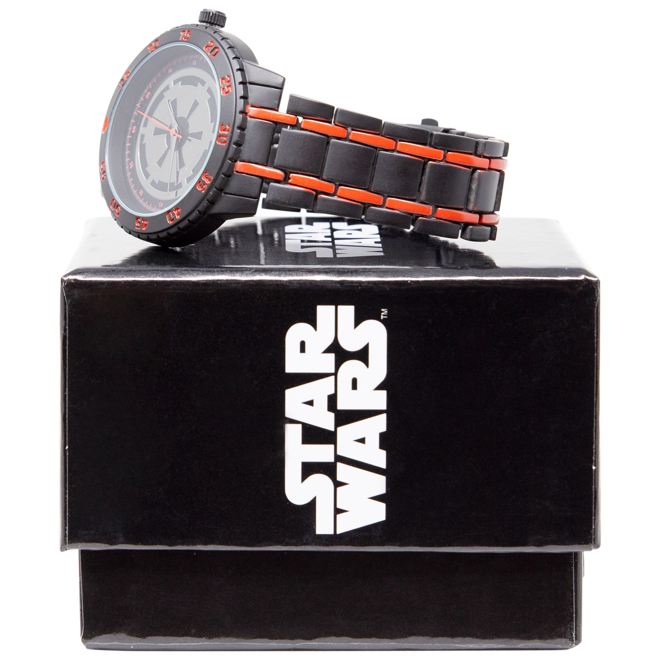 Star Wars Empire Logo Watch With Red Accented Metal Band