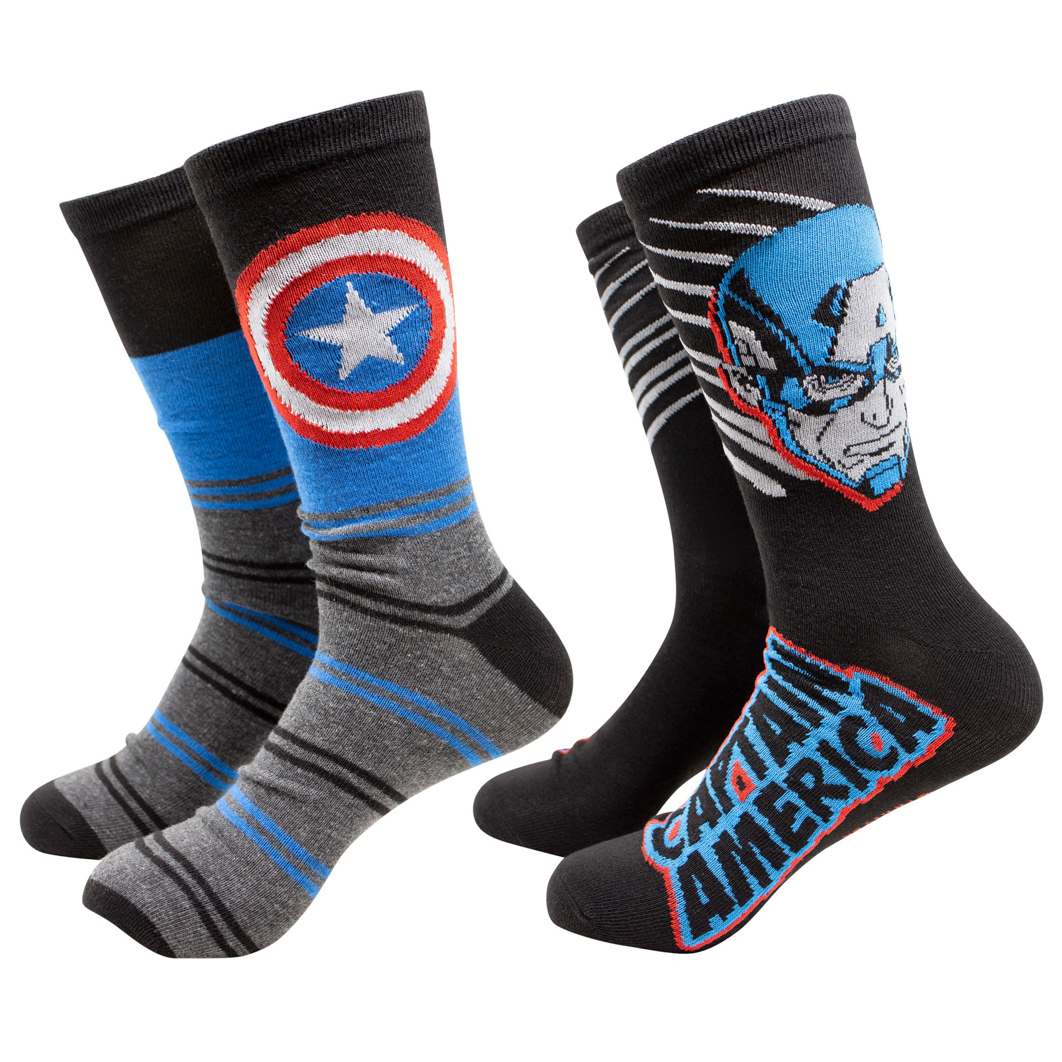 Captain America Shielded 2-Pack Crew Socks