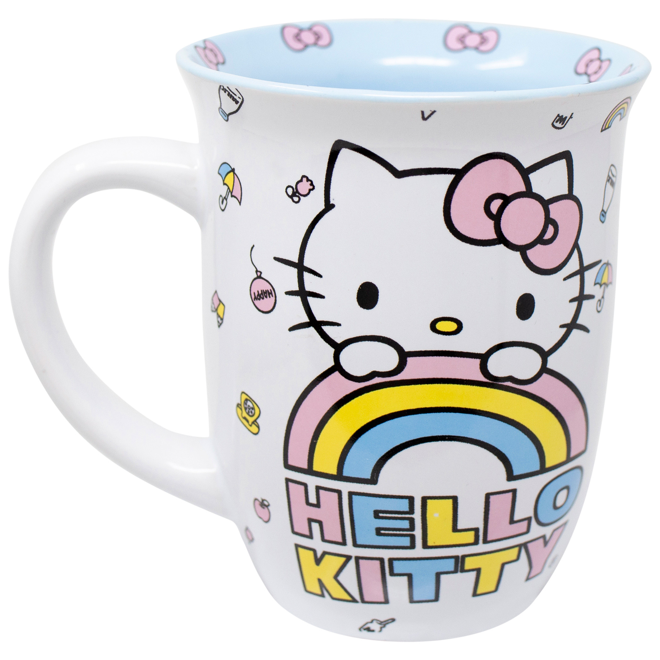 Hello Kitty 16 Oz White and Blue Ceramic Mug