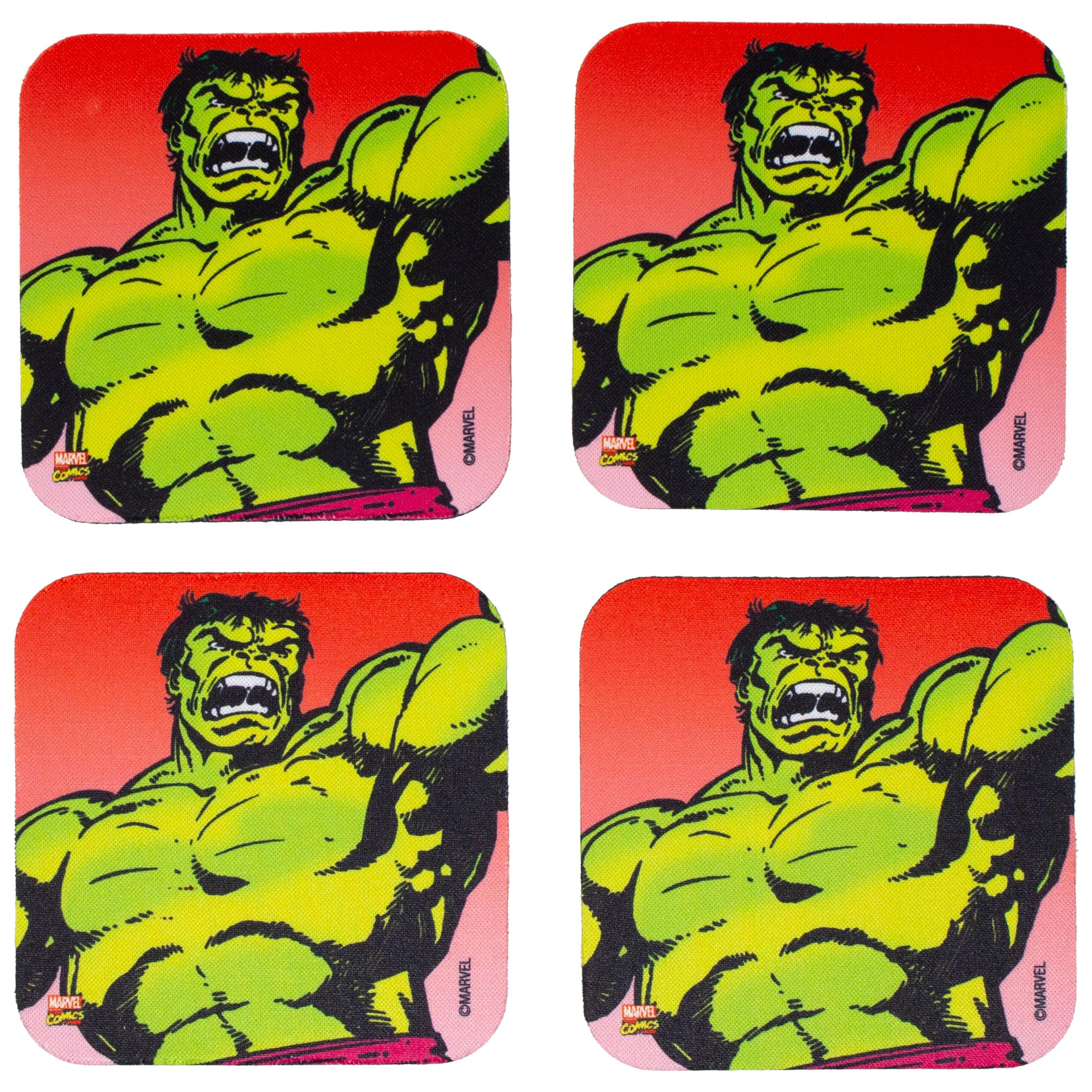 Marvel Incredible Hulk 4-Piece Neoprene Coaster Set