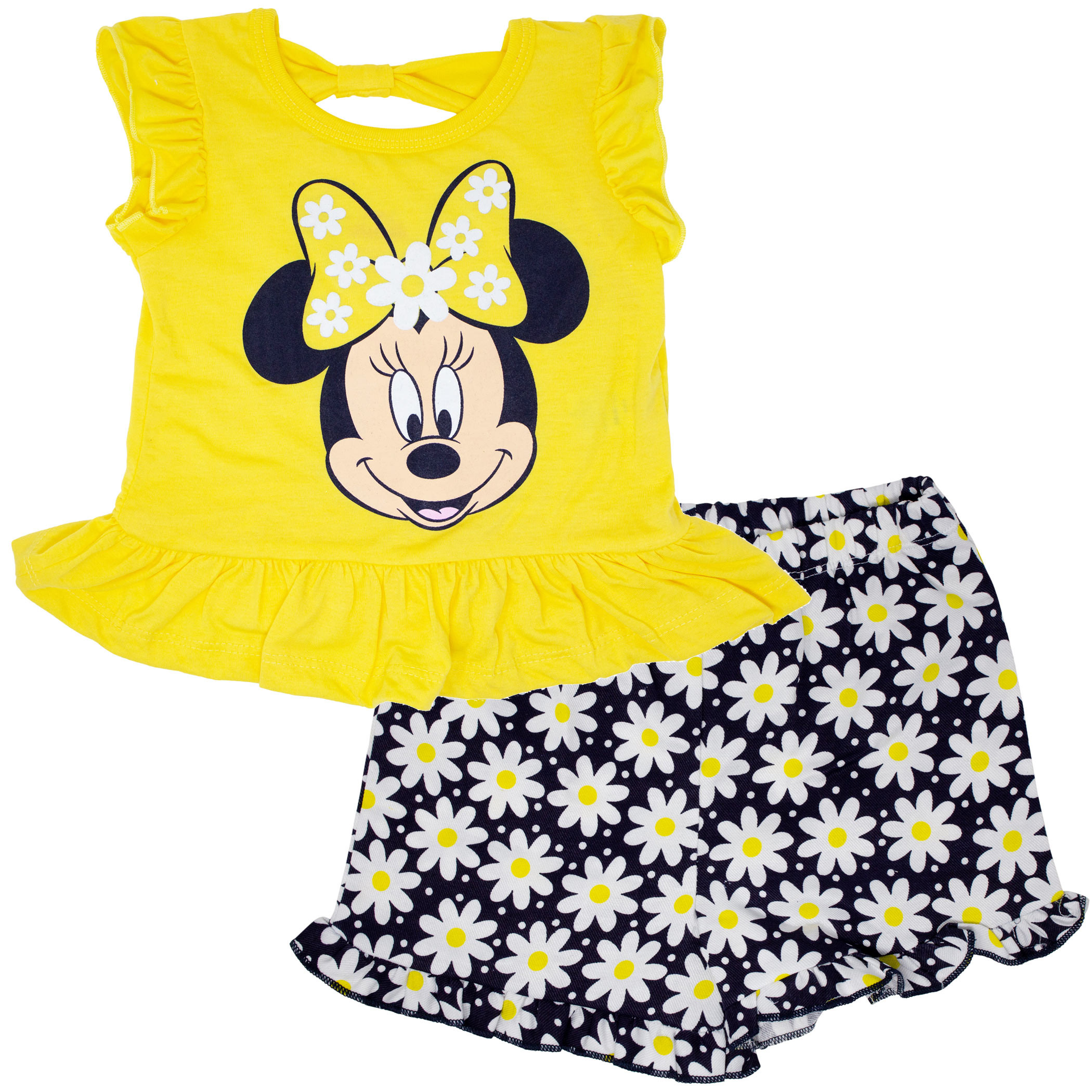 Minnie Mouse Puff Print Daisy Baby Toddler Girls Shirt and Shorts Set