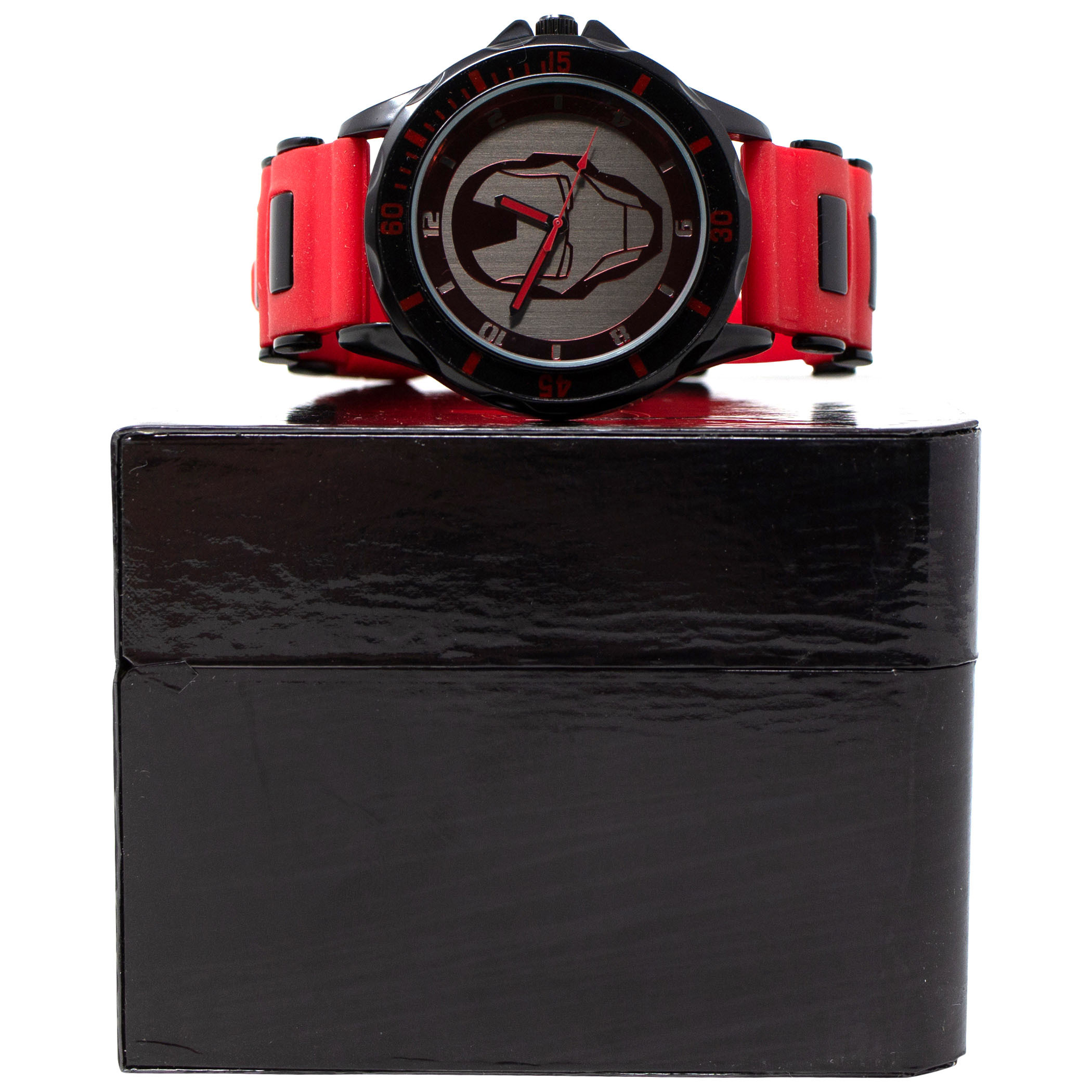 Iron Man Helmet Face Watch with Rubber Wristband
