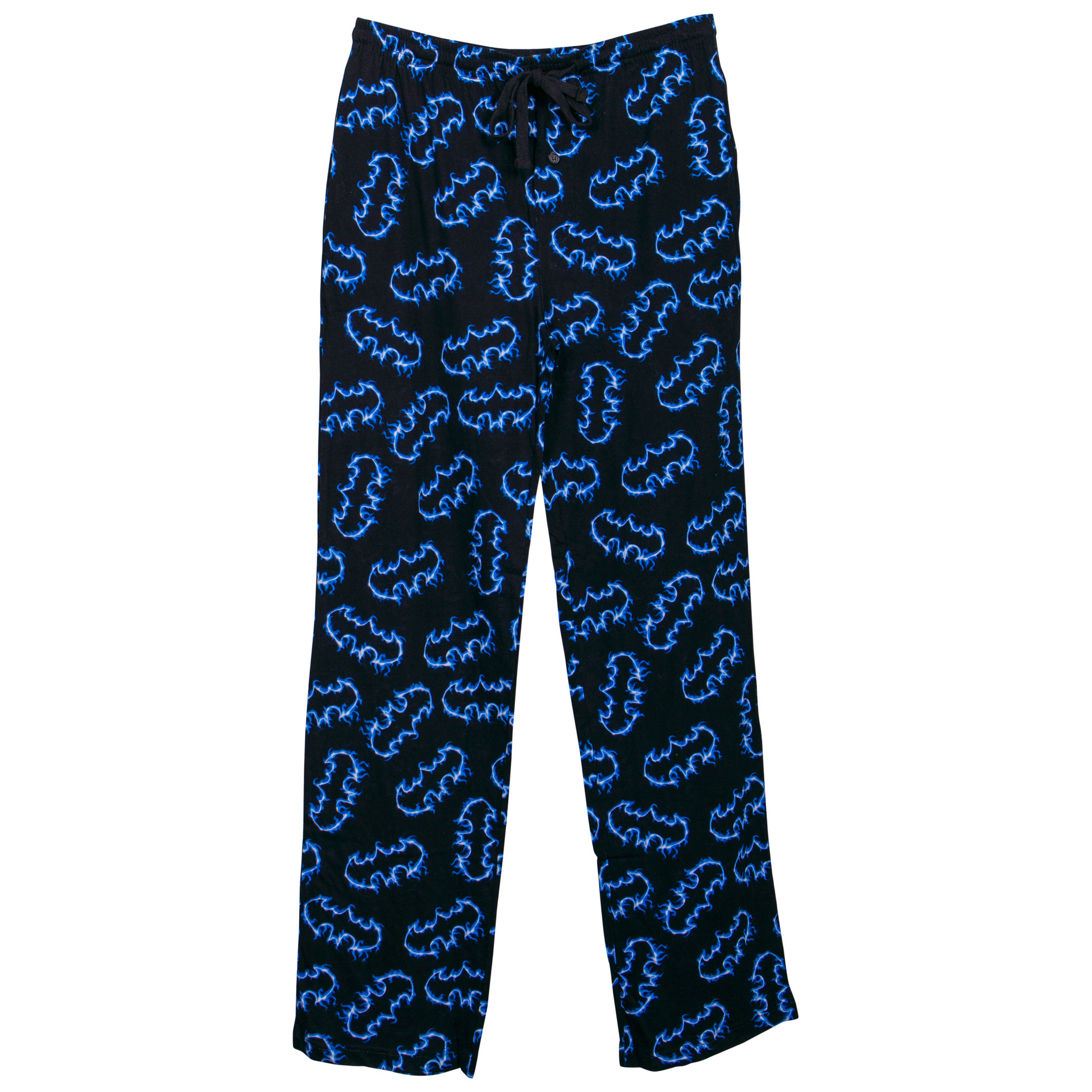 Batman Blue Flames Symbols Sleep Pants