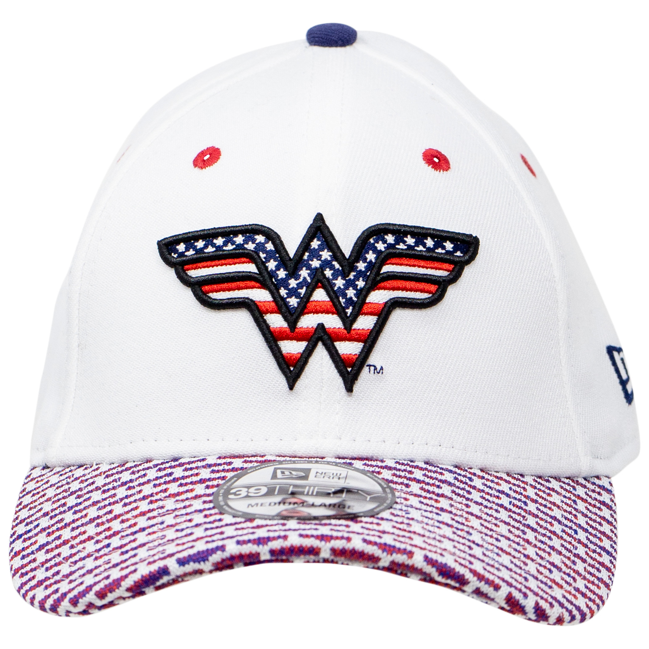 Wonder Woman Red White and Blue Themed New Era 39Thirty Fitted Hat
