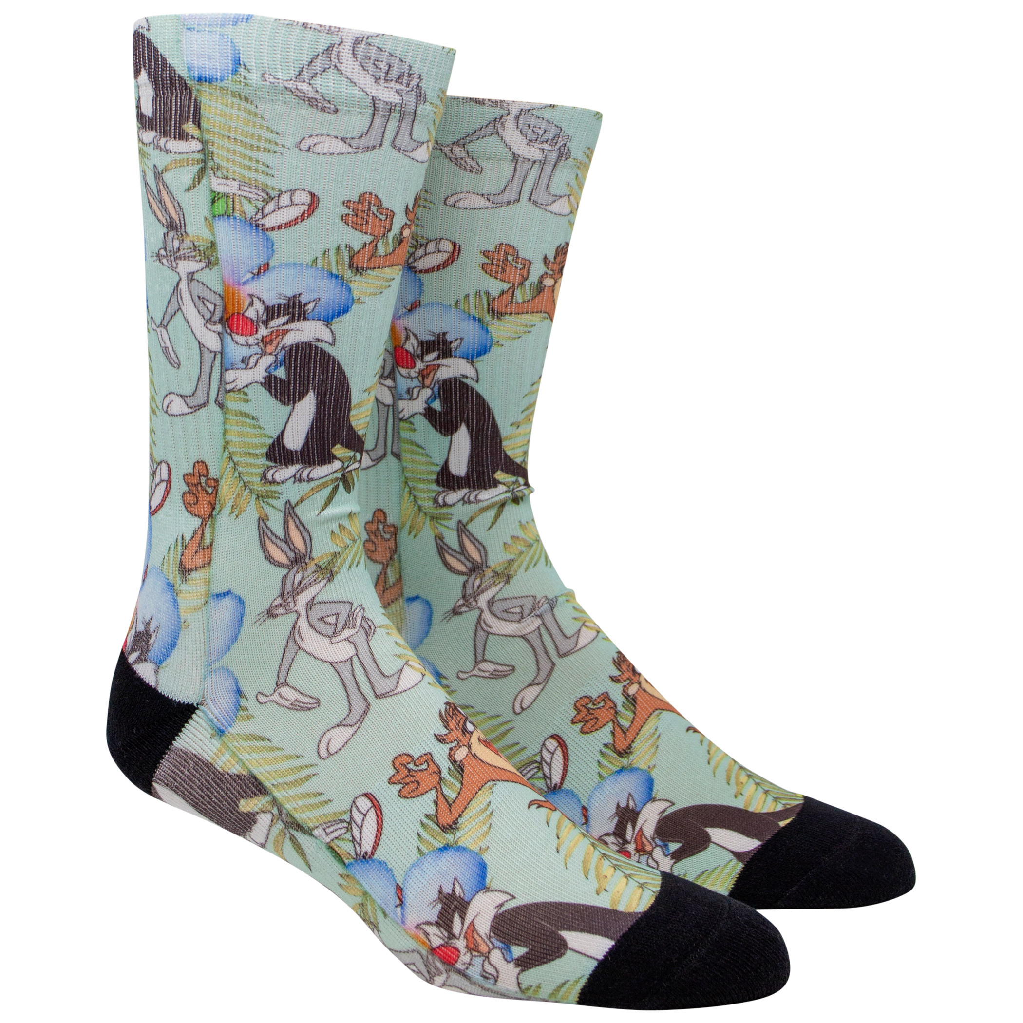 Looney Tunes Floral Sublimated Crew Socks