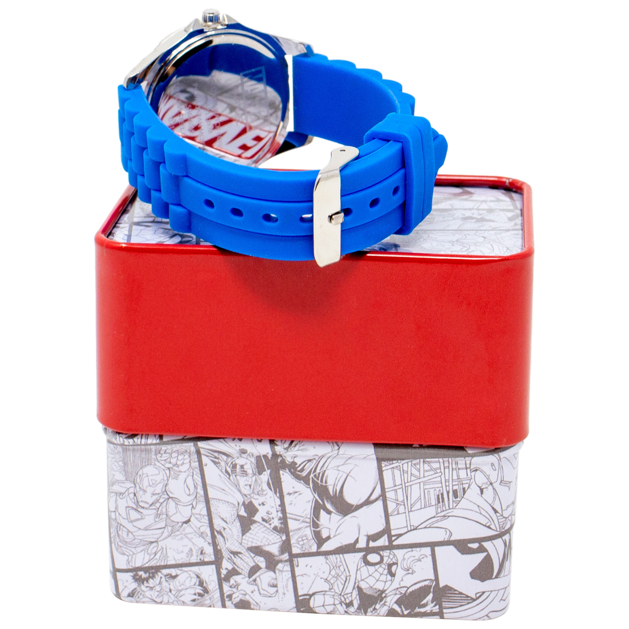 Captain America Shield Watch with Blue Rubber Band