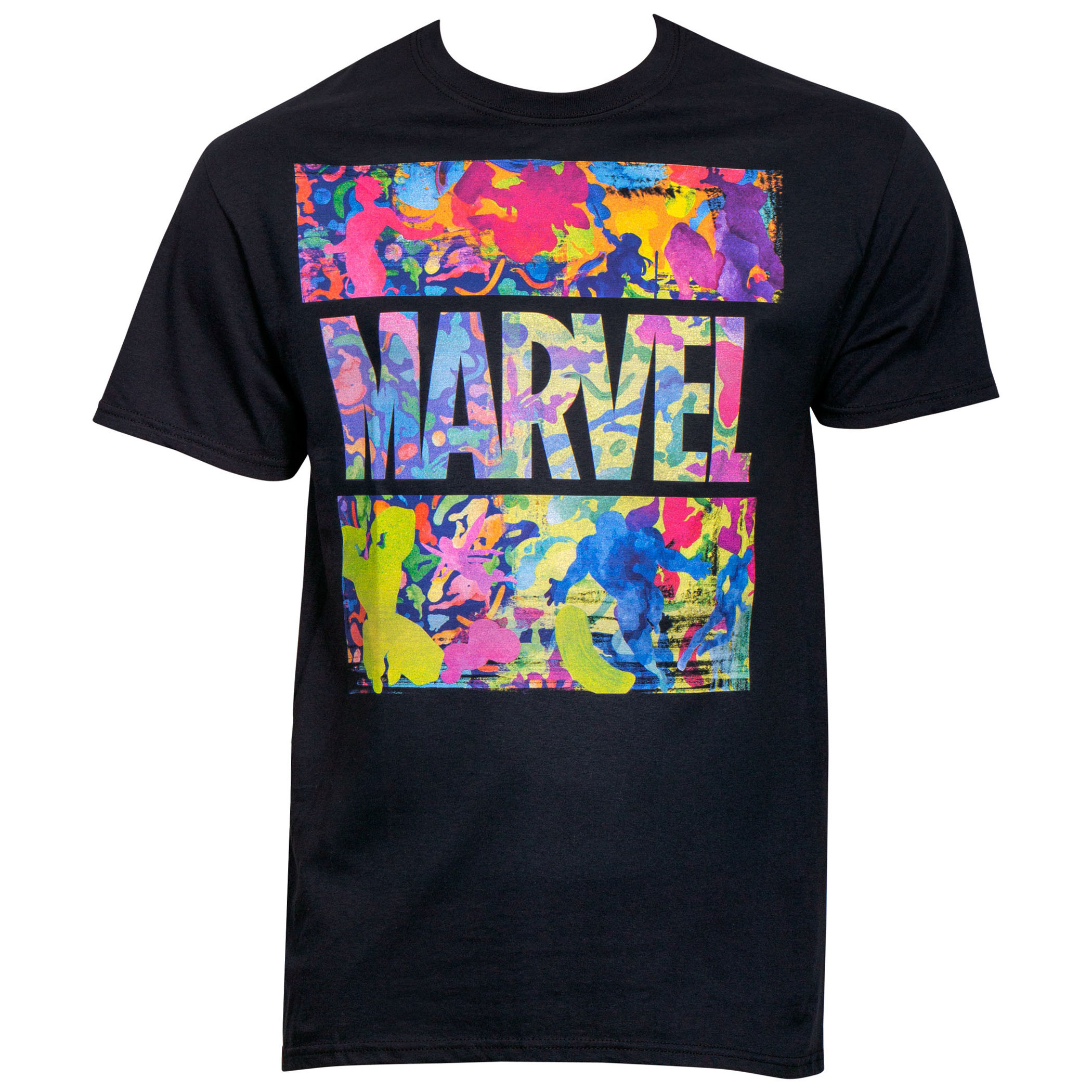 Marvel Brand Neon Paint Filter T-Shirt