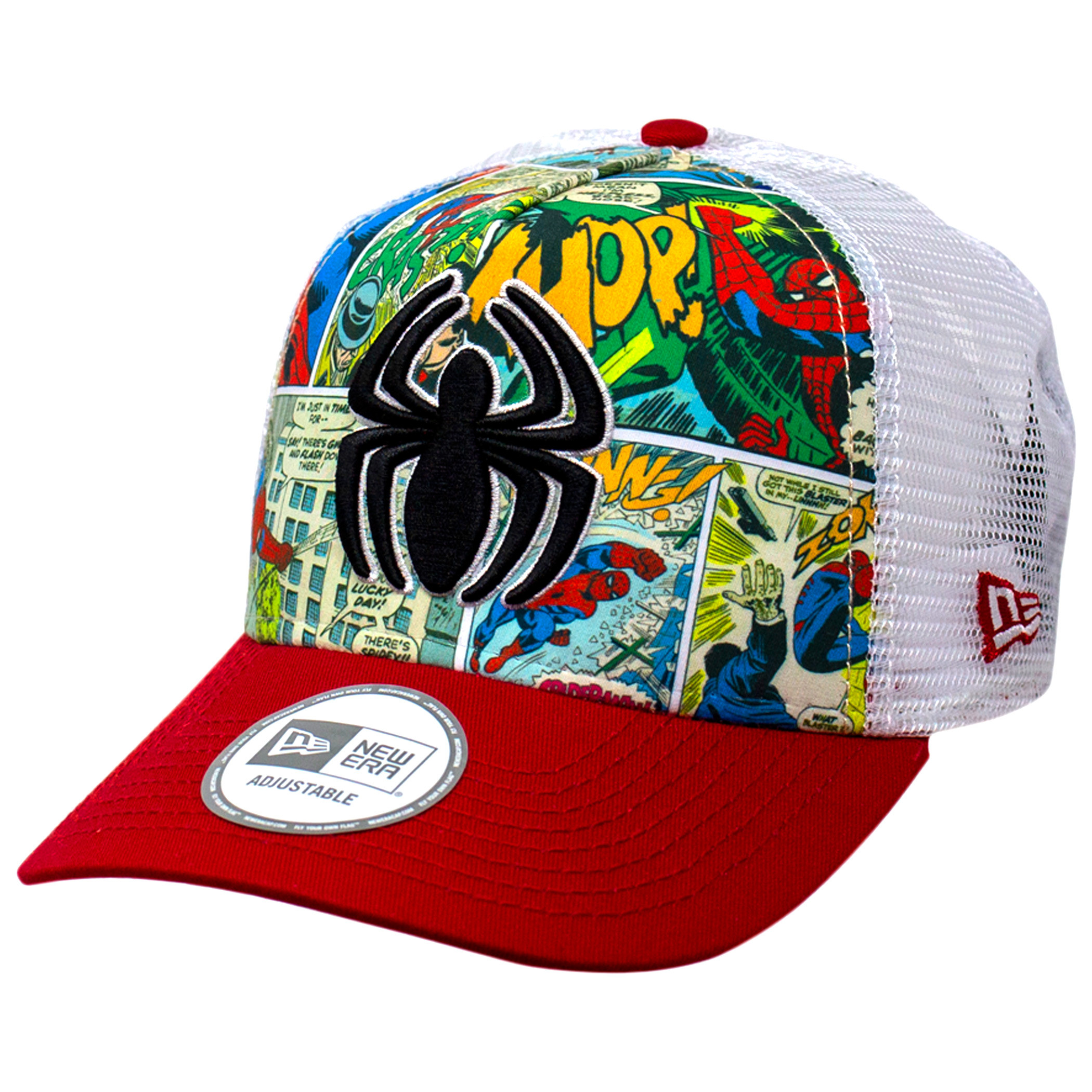 Spider-Man Comic Panel New Era Adjustable Trucker Hat