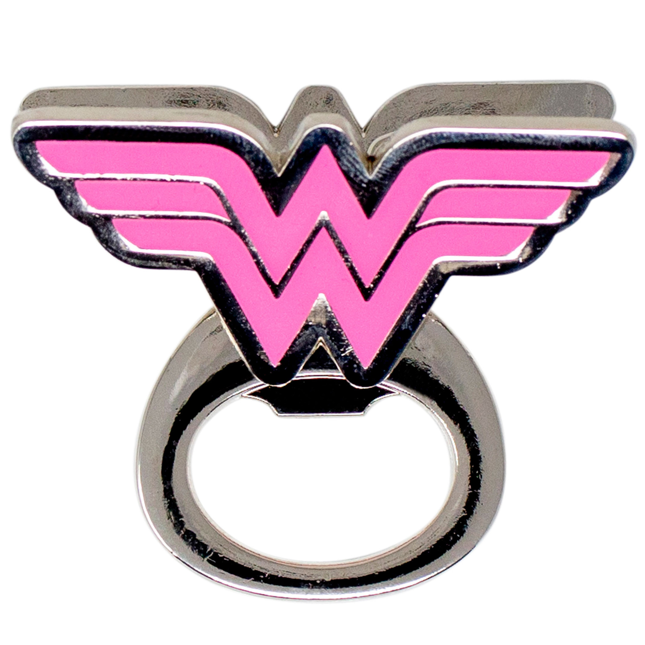 Wonder Woman Pink Logo Bottle Opener Magnet