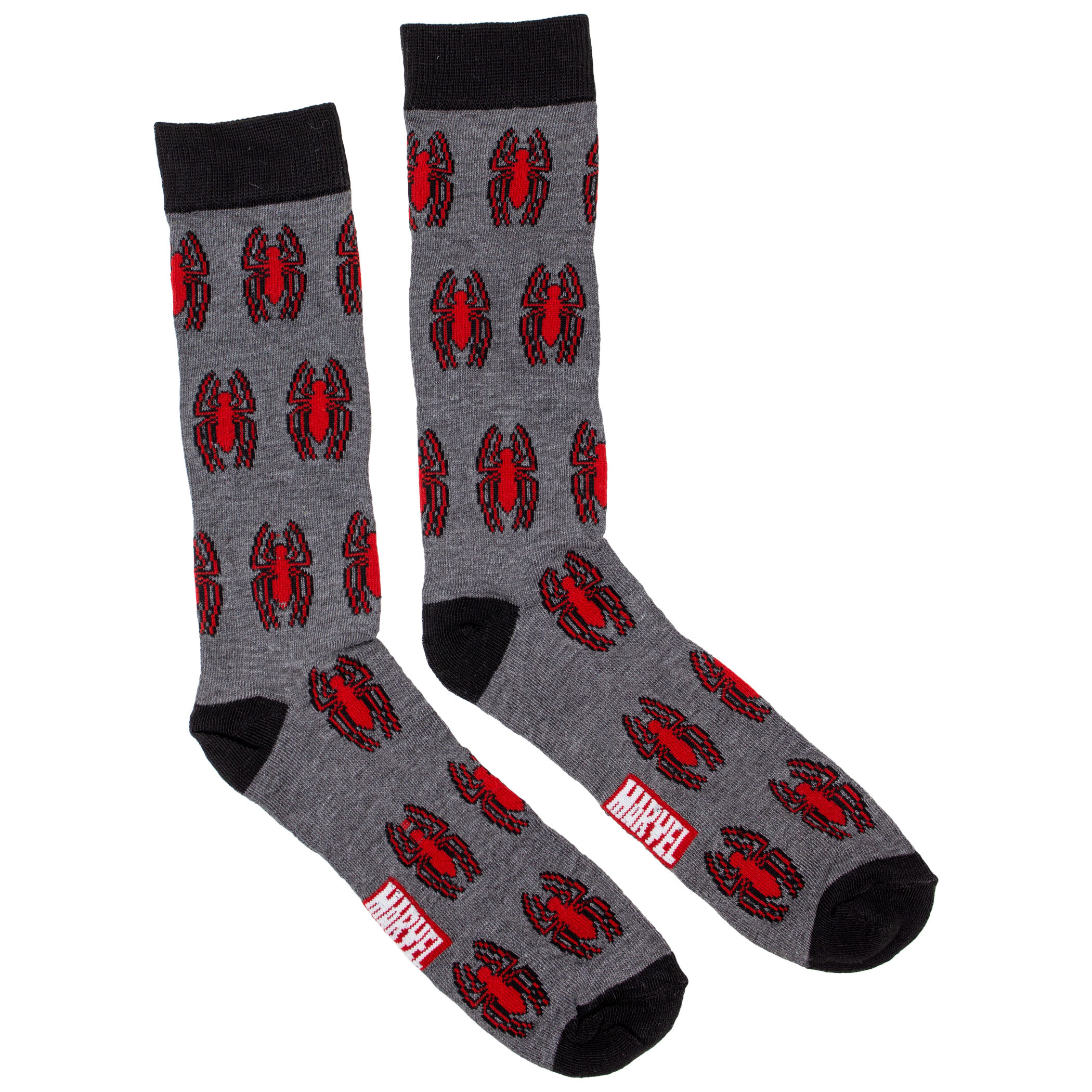 Spider-Man Face and Spider Symbol 2-Pair Pack of Casual Crew Socks