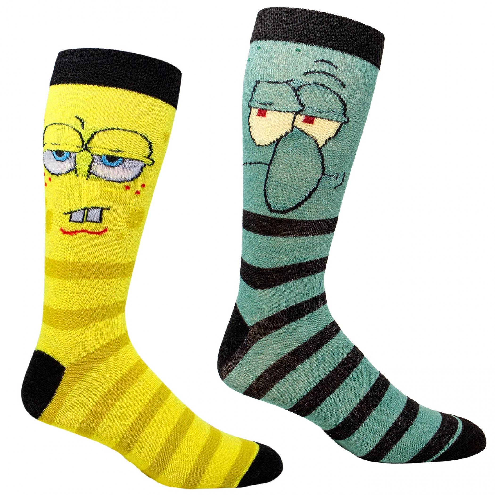 SpongeBob SquarePants and Squidward 2-Pair Pack Casual Crew Socks