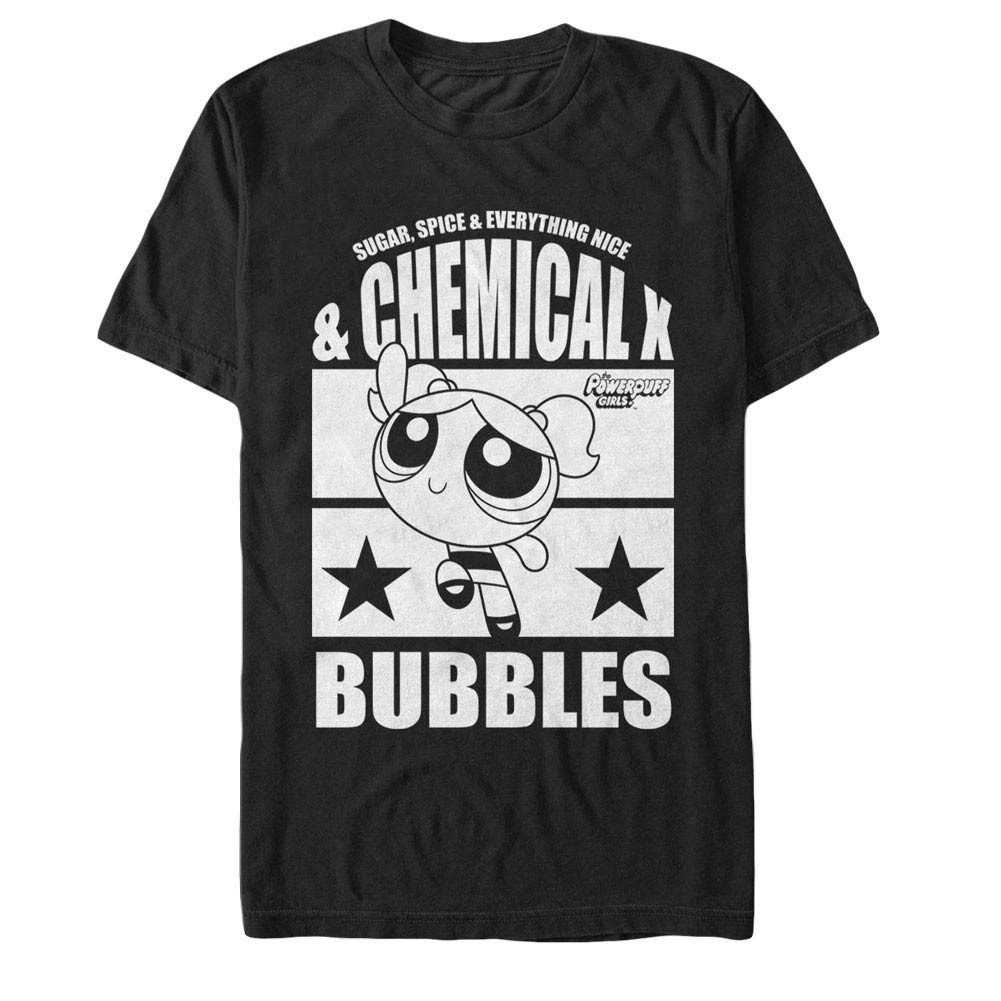 Power Puff Girls Chemical X Bubbles Black T-Shirt