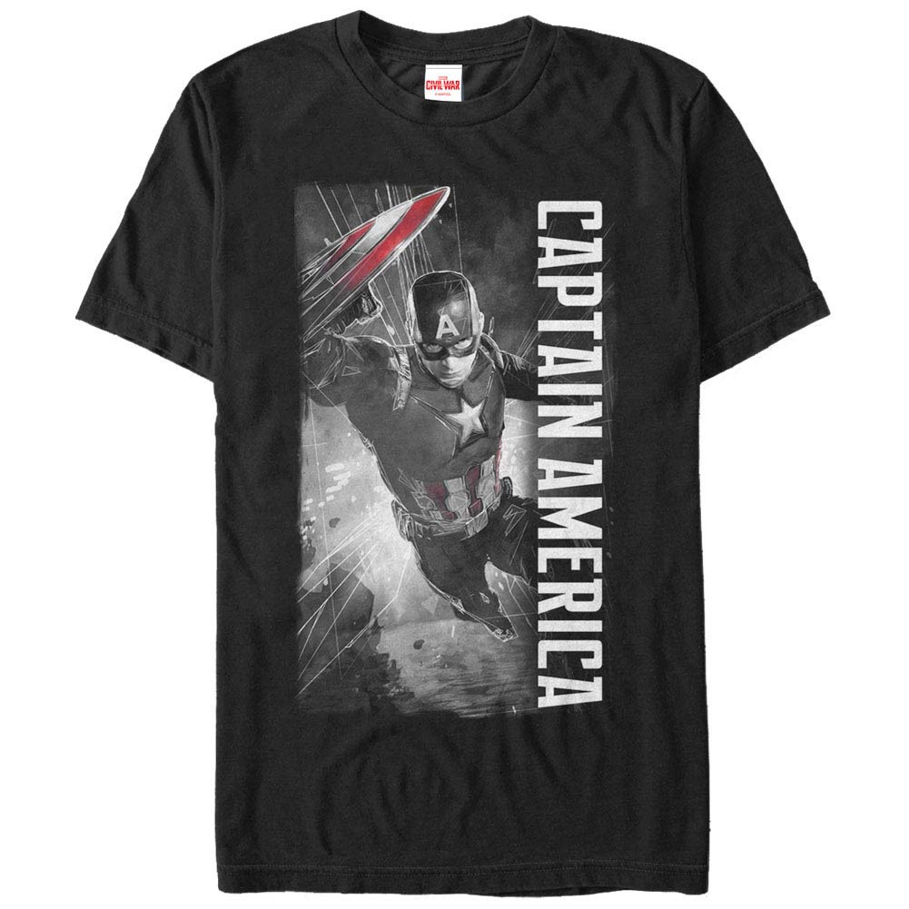 Captain America CAP Black Mens T-Shirt