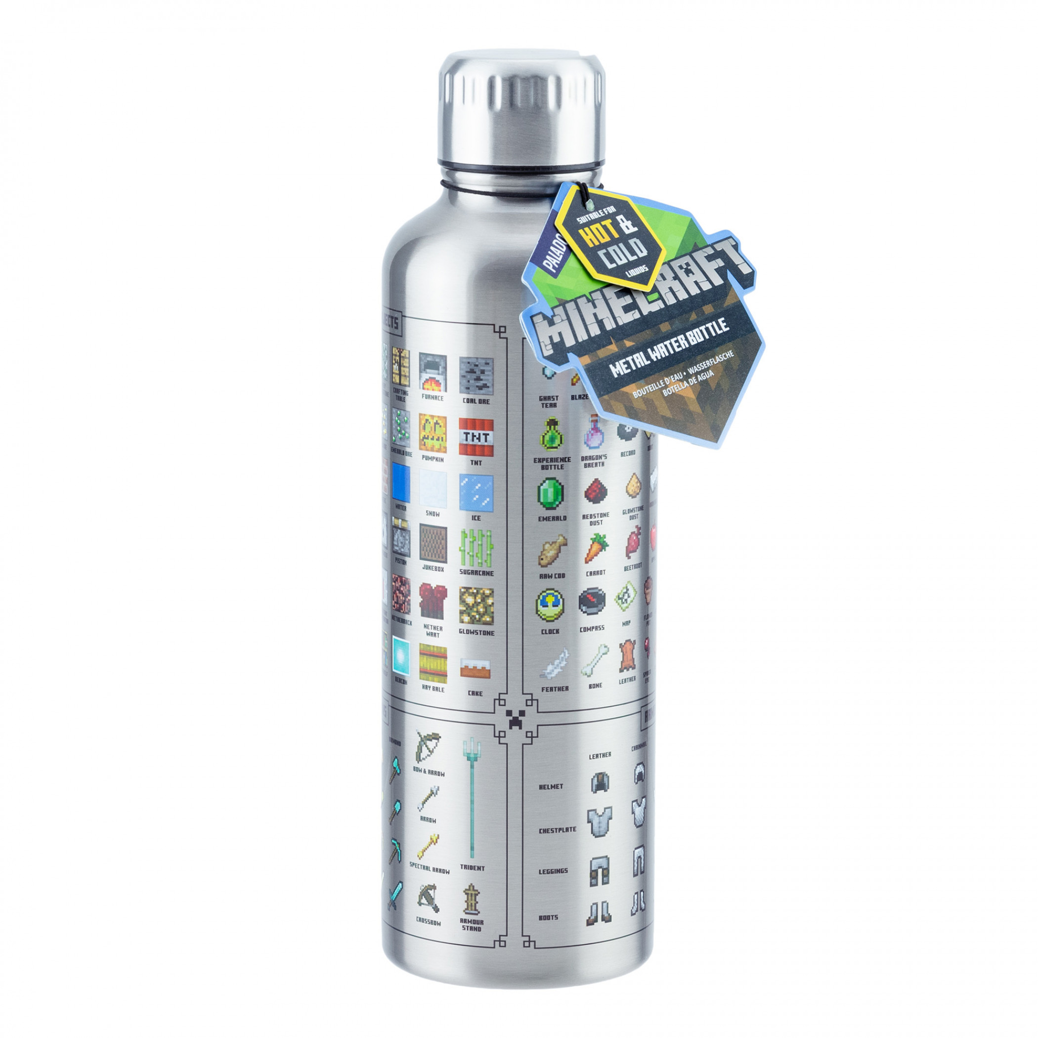 Minecraft Blocks and Items Stainless Steel 17oz Water Bottle