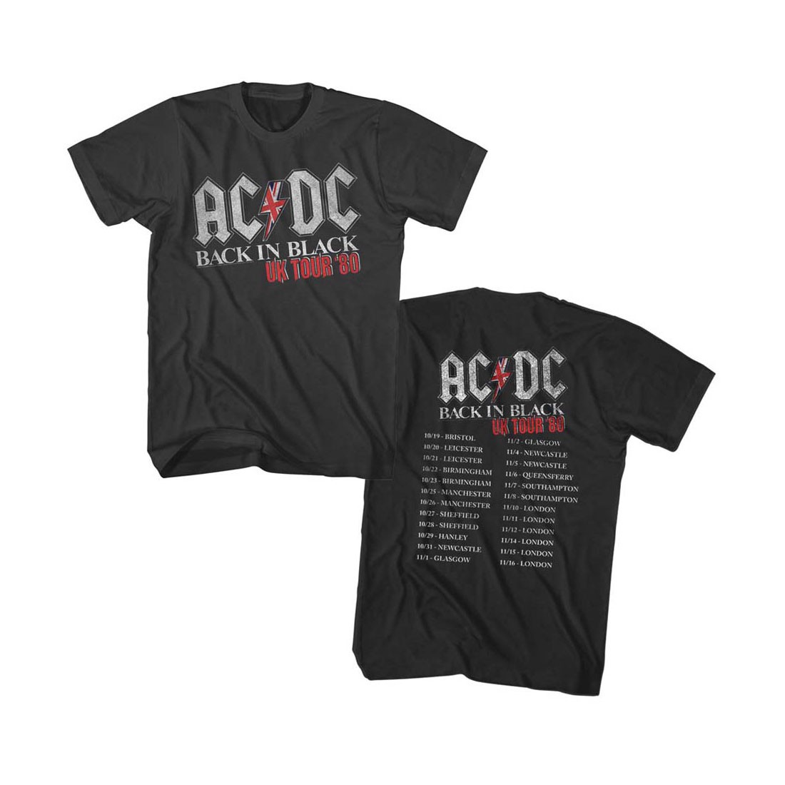 handkerchief Across Minimal AC/DC Back in Black UK Tour 1980 T-Shirt