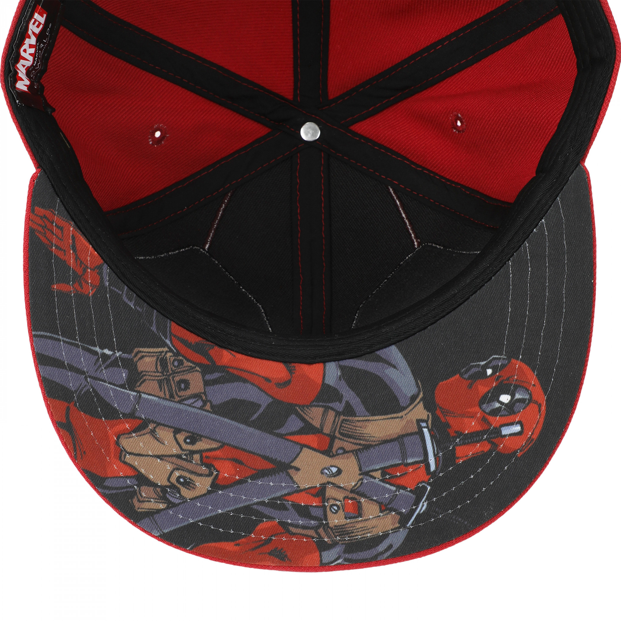 Deadpool's Mask Flatbill Snapback Hat with Underbill Artwork